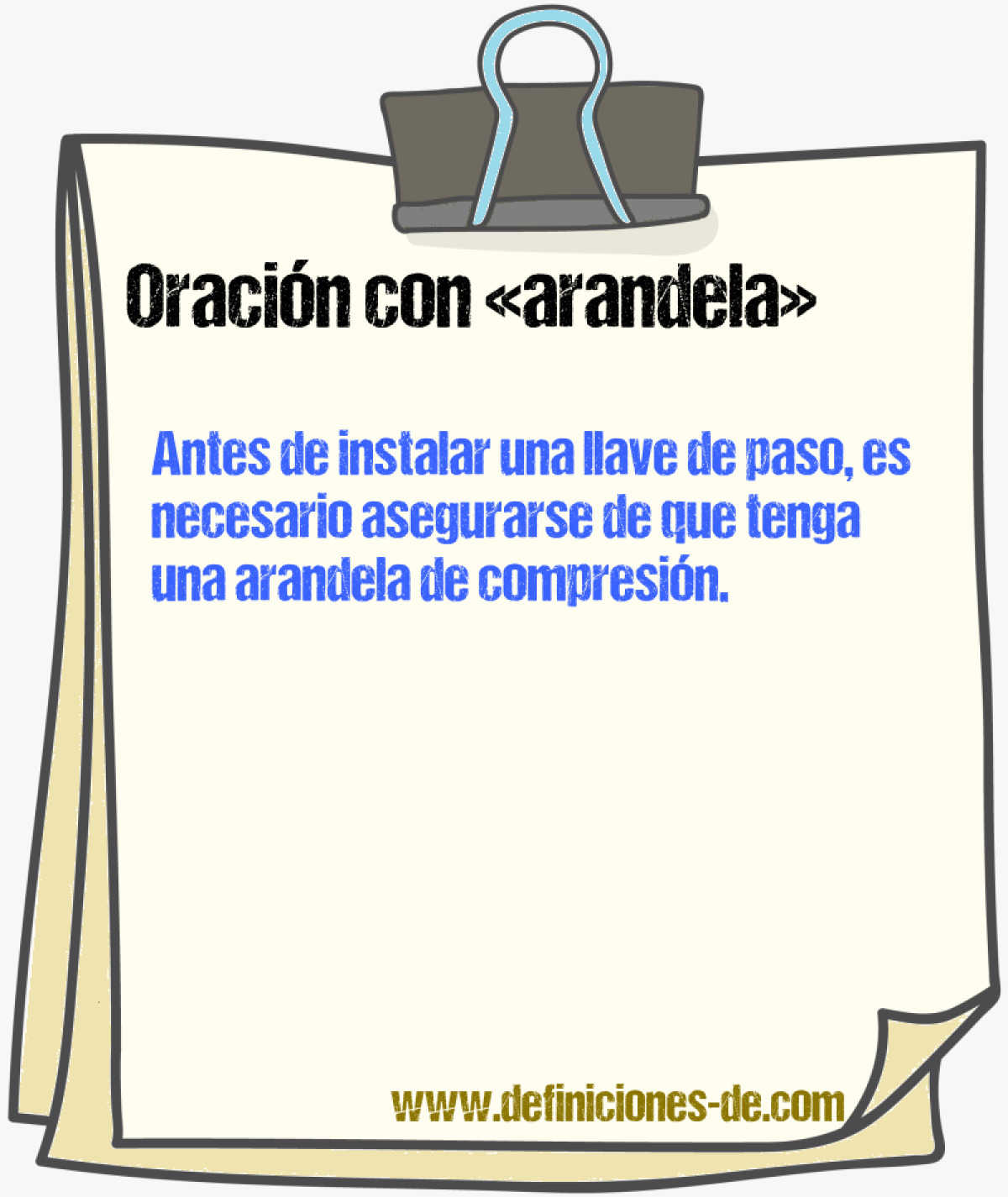 Ejemplos de oraciones con arandela