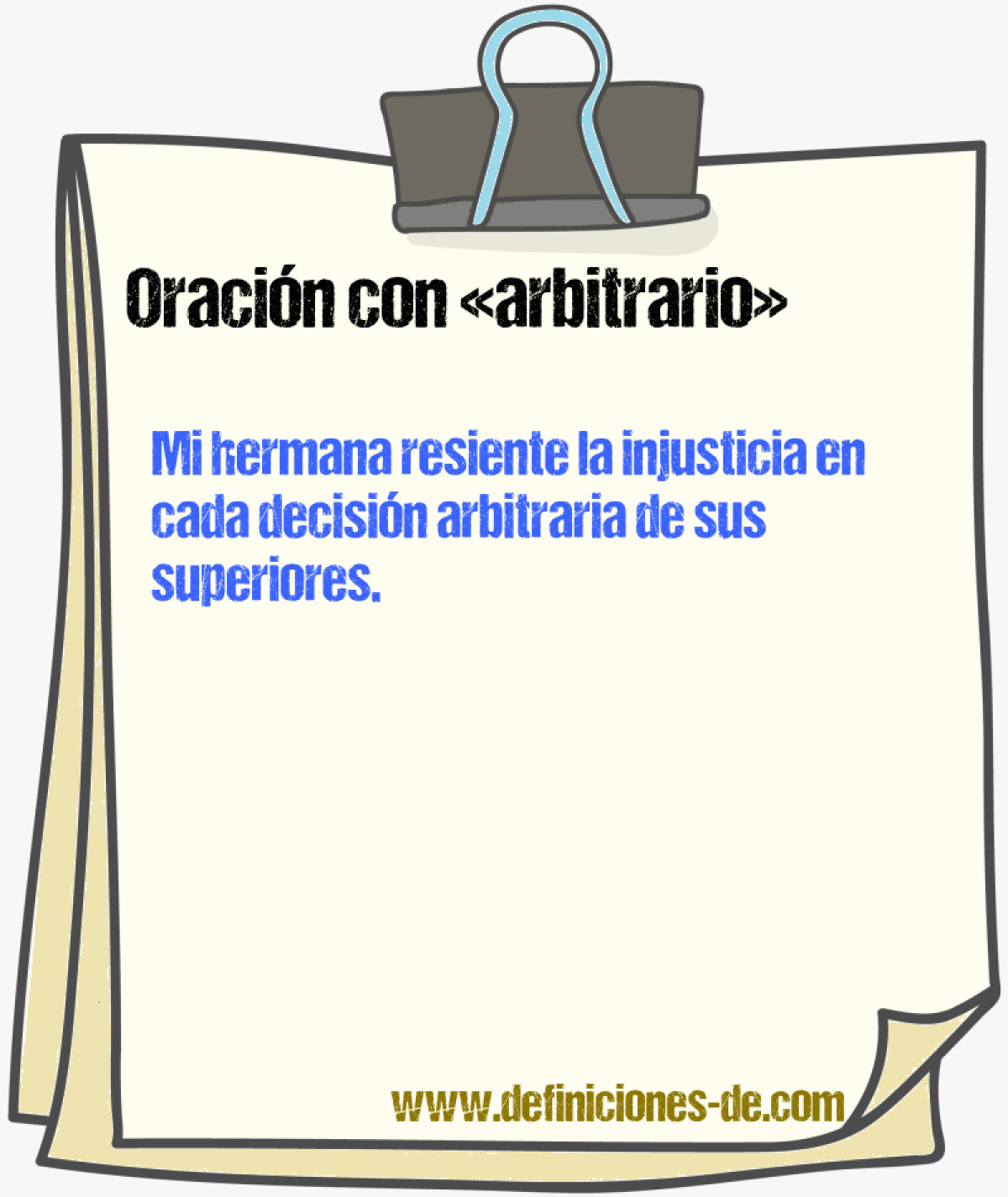 Ejemplos de oraciones con arbitrario