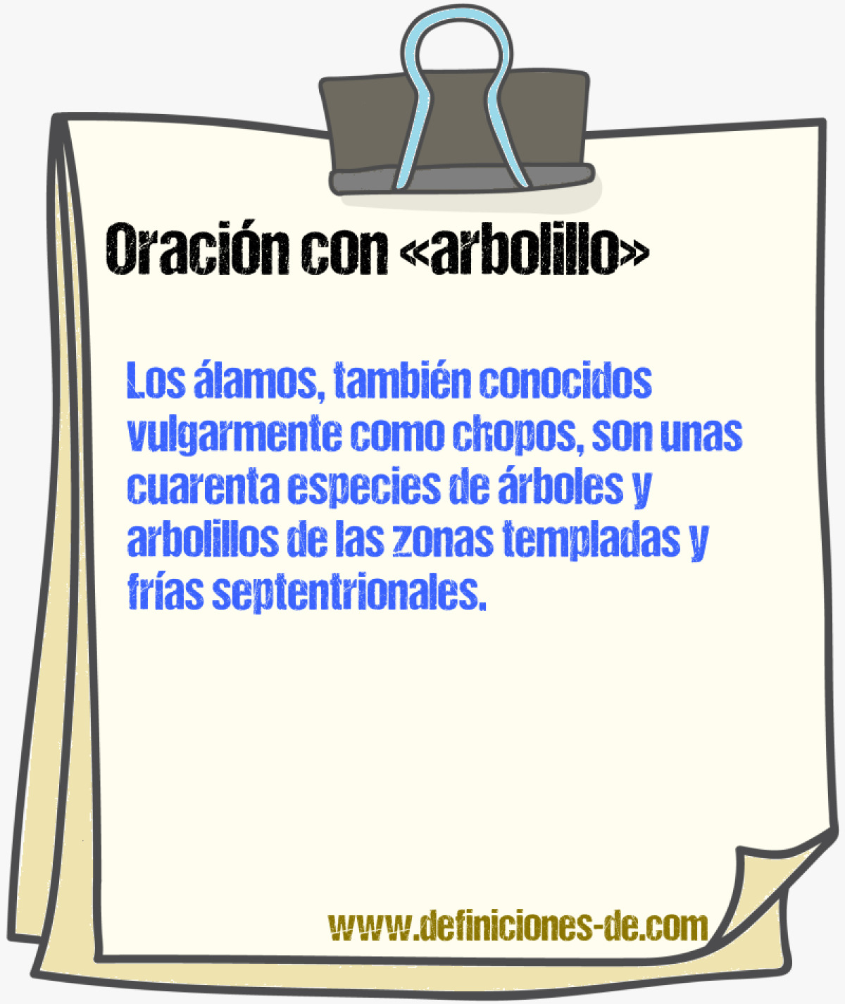 Ejemplos de oraciones con arbolillo