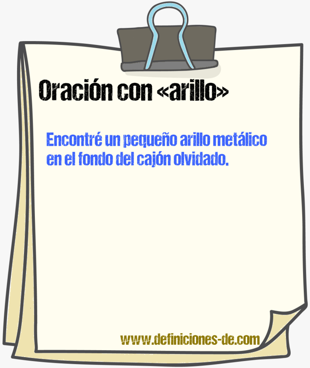 Ejemplos de oraciones con arillo