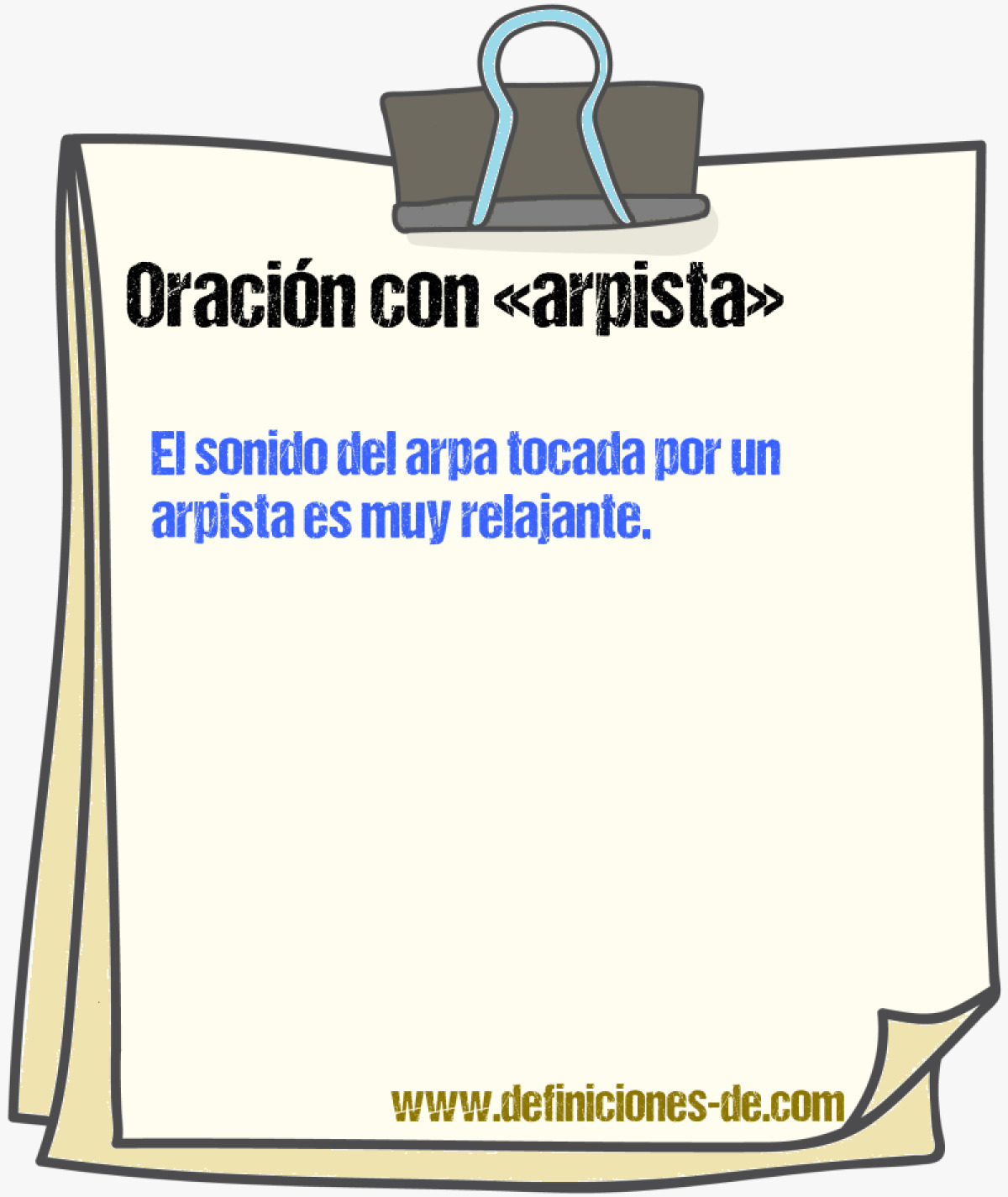 Ejemplos de oraciones con arpista