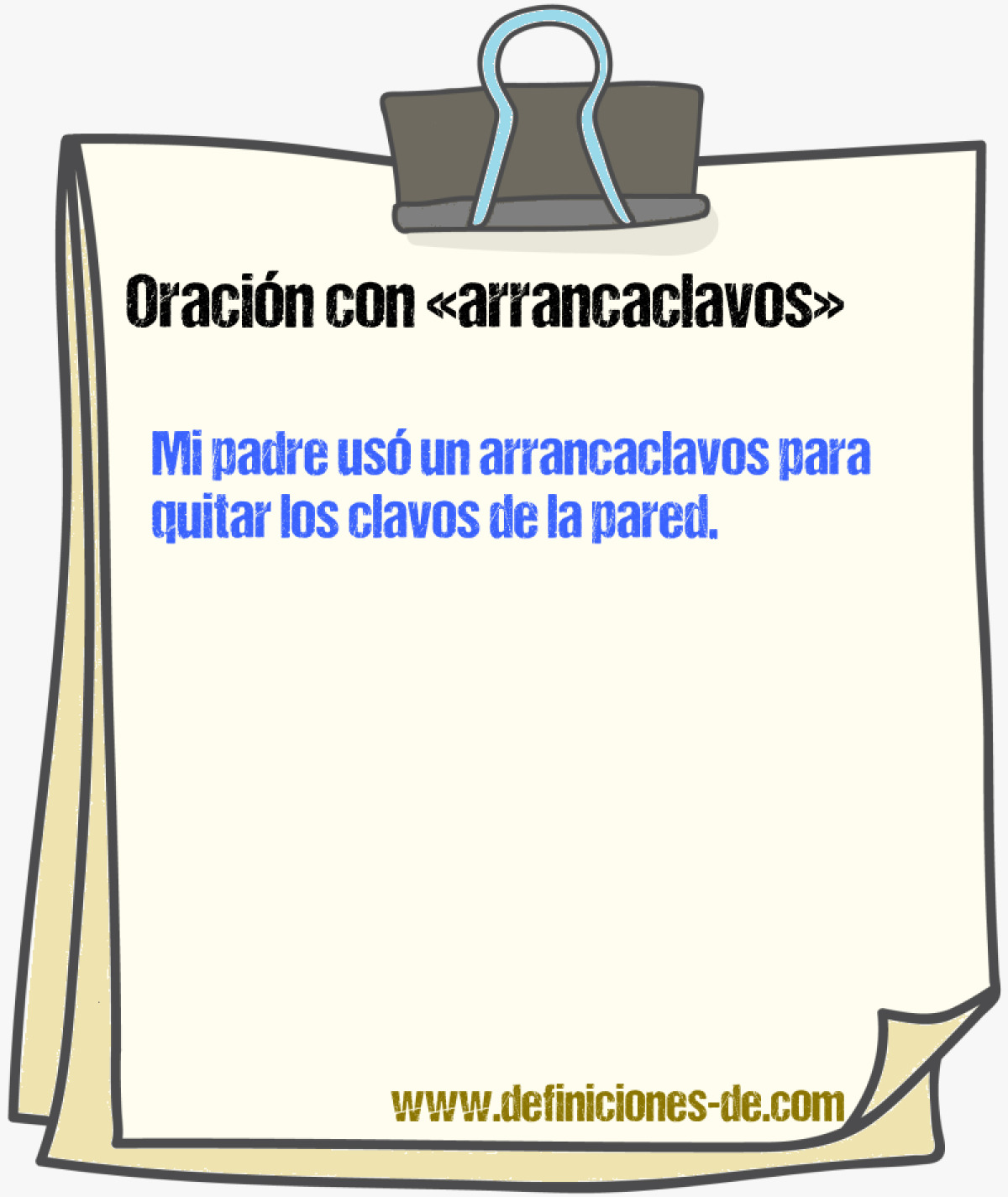 Ejemplos de oraciones con arrancaclavos