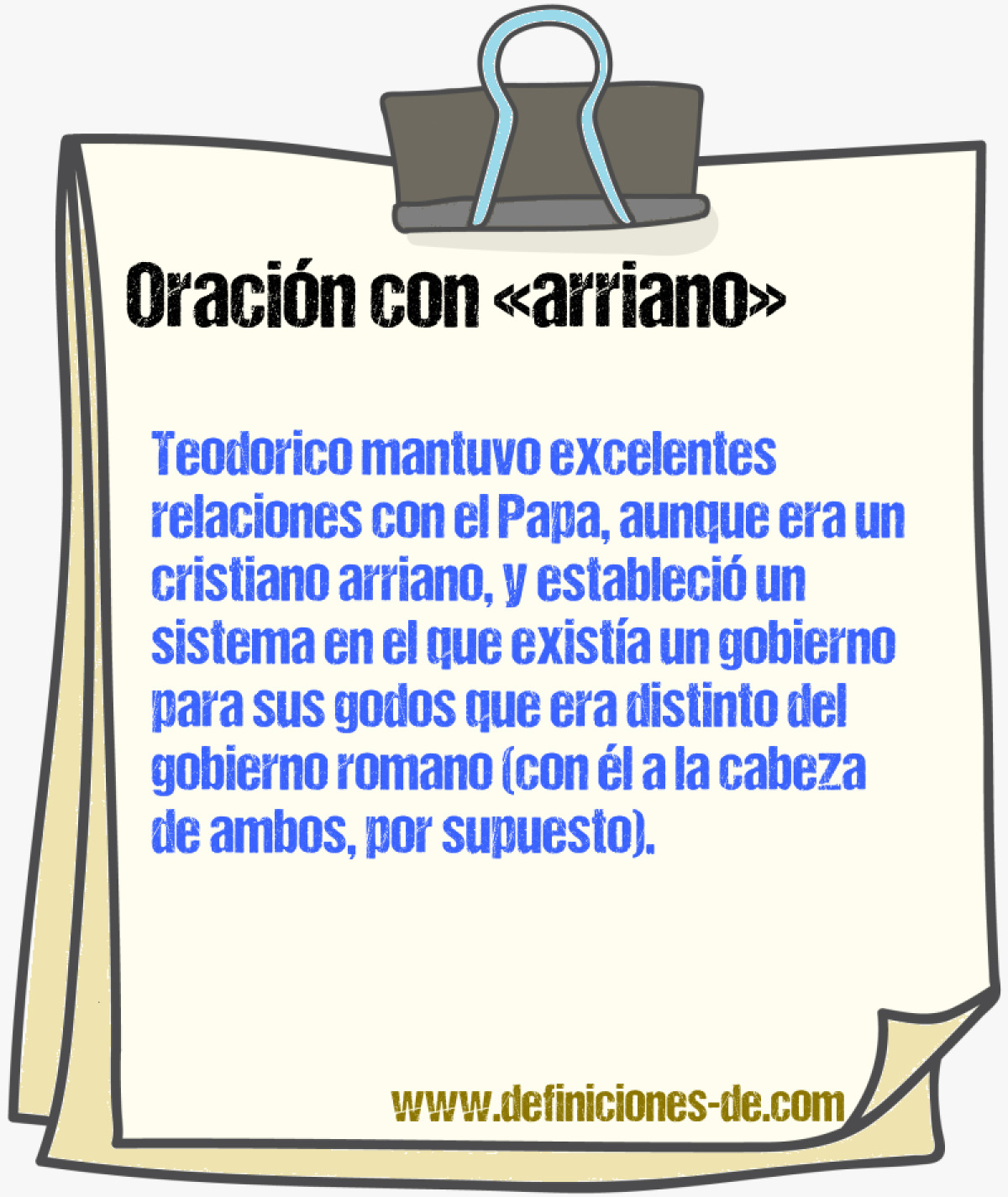 Ejemplos de oraciones con arriano