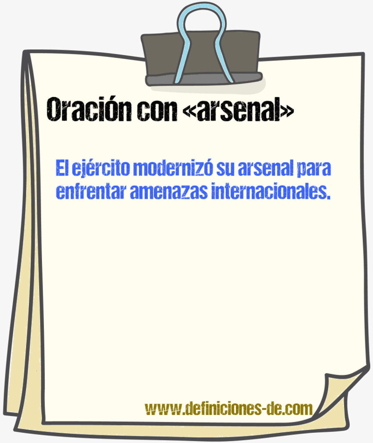 Ejemplos de oraciones con arsenal