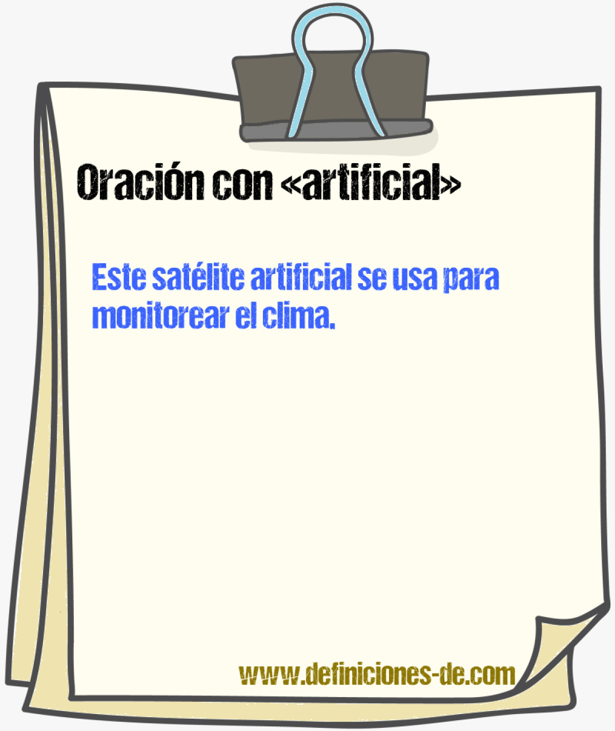 Ejemplos de oraciones con artificial