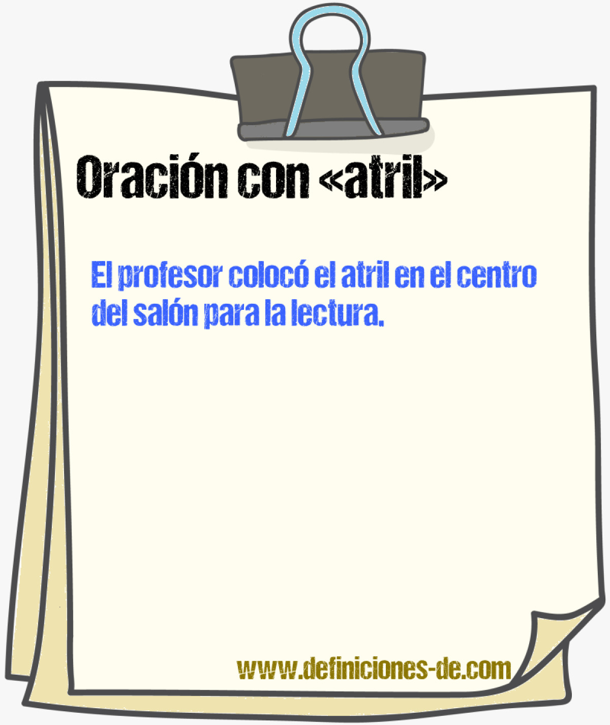 Ejemplos de oraciones con atril