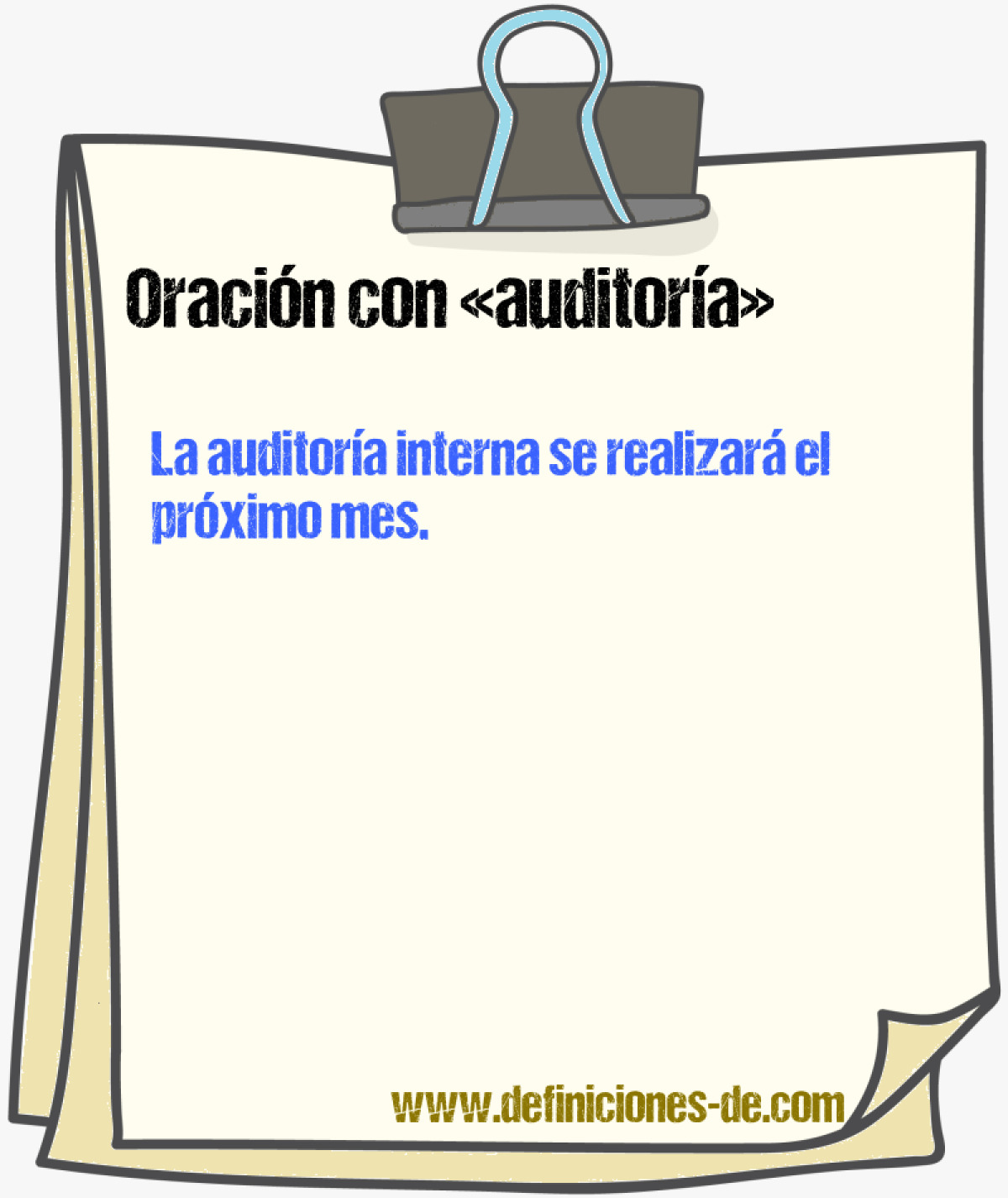 Ejemplos de oraciones con auditora