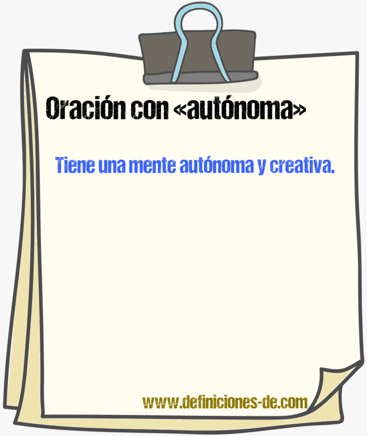 Ejemplos de oraciones con autnoma