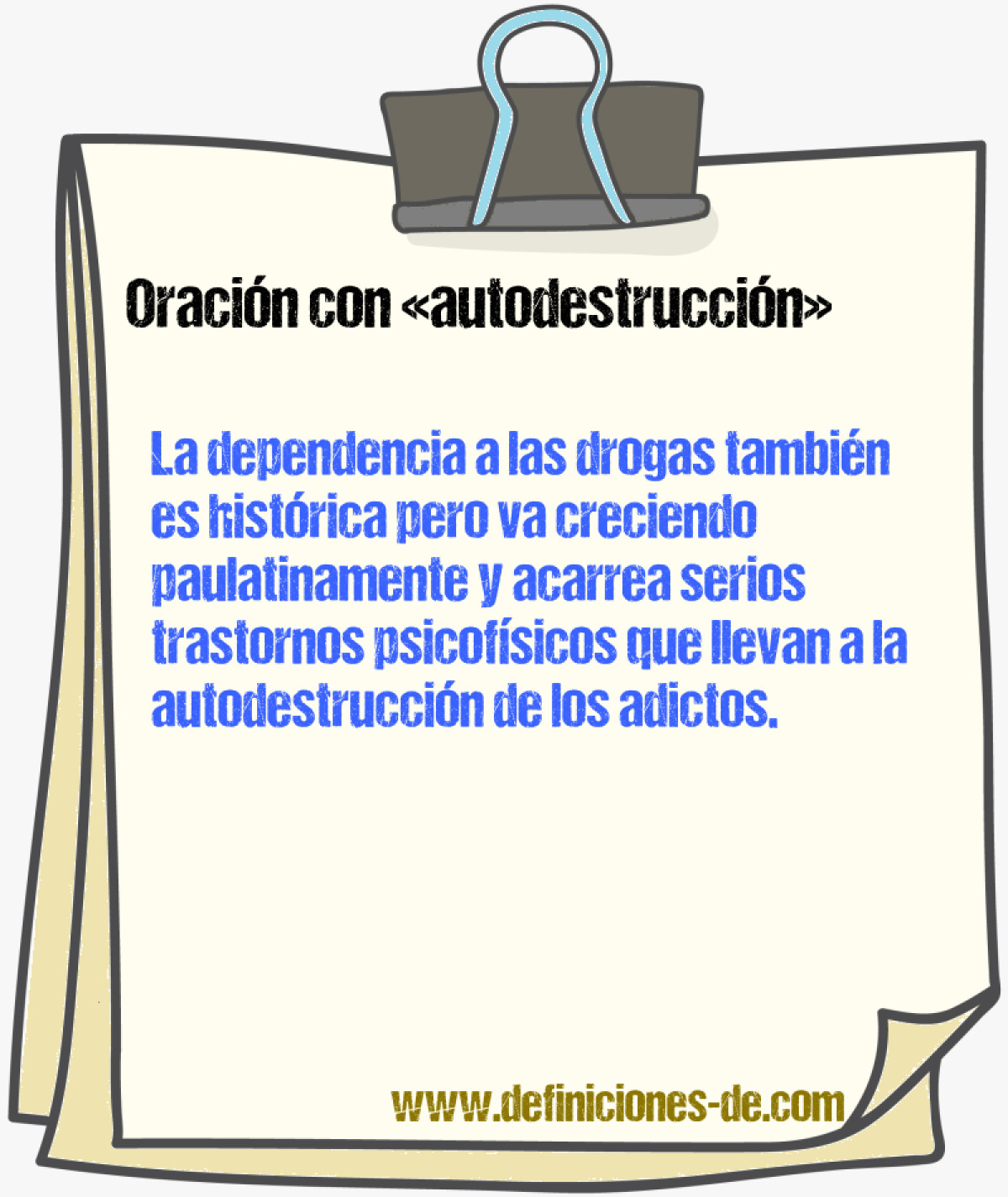 Ejemplos de oraciones con autodestruccin