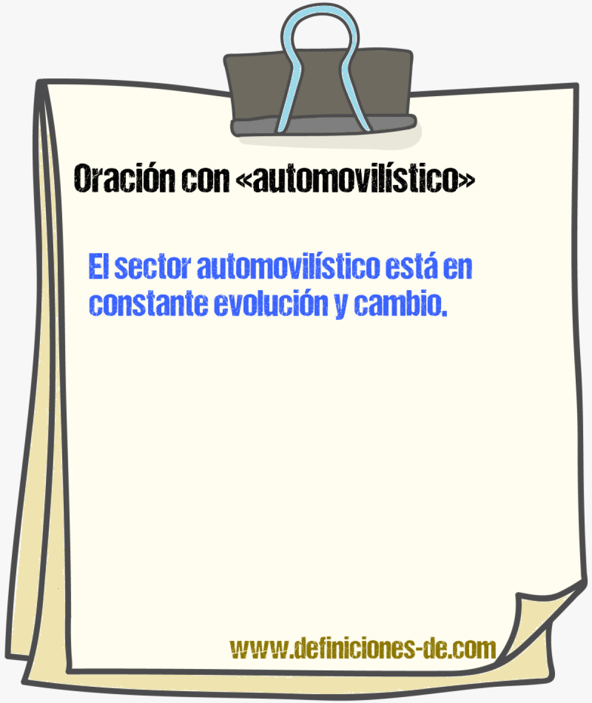 Ejemplos de oraciones con automovilstico