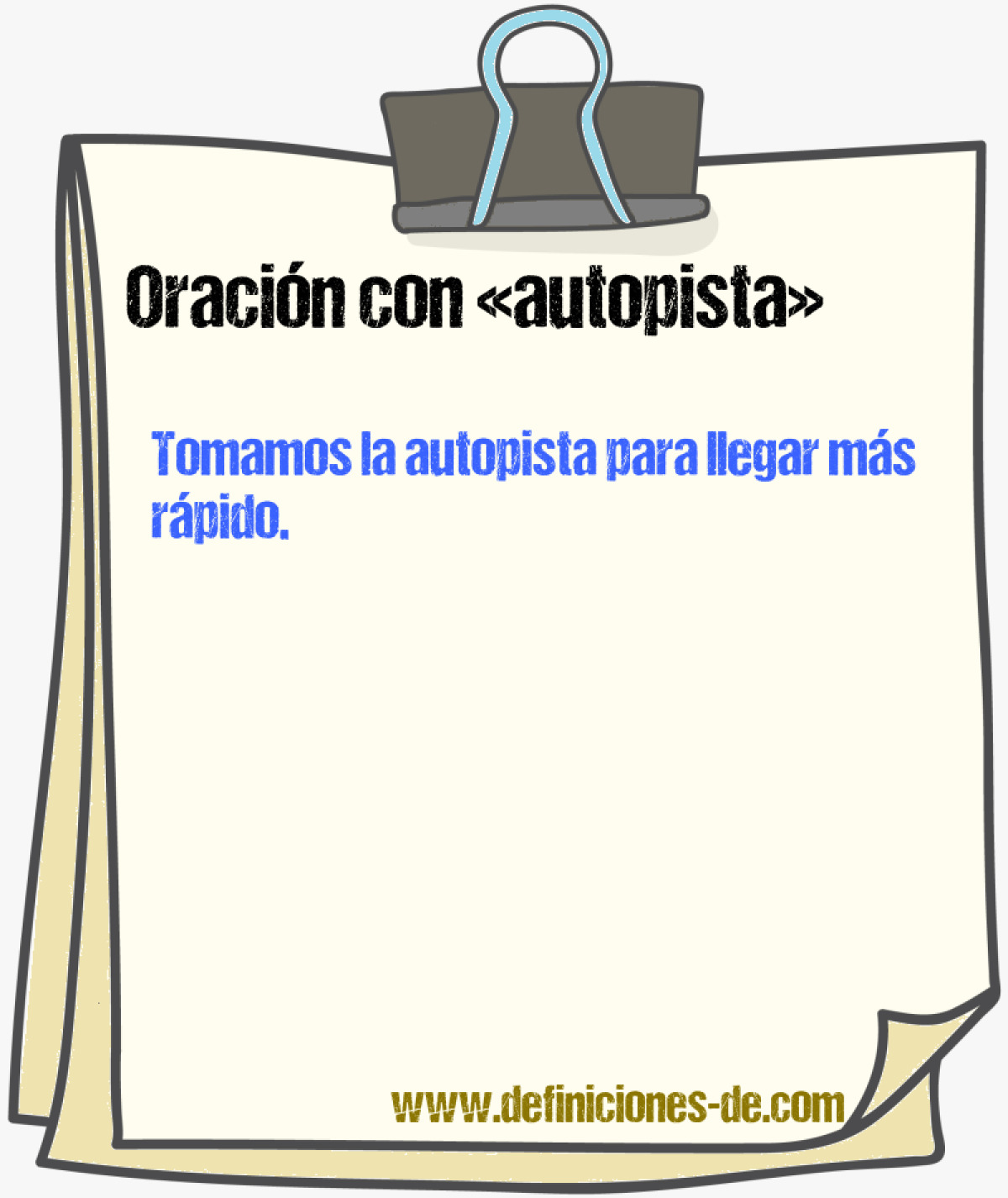 Ejemplos de oraciones con autopista