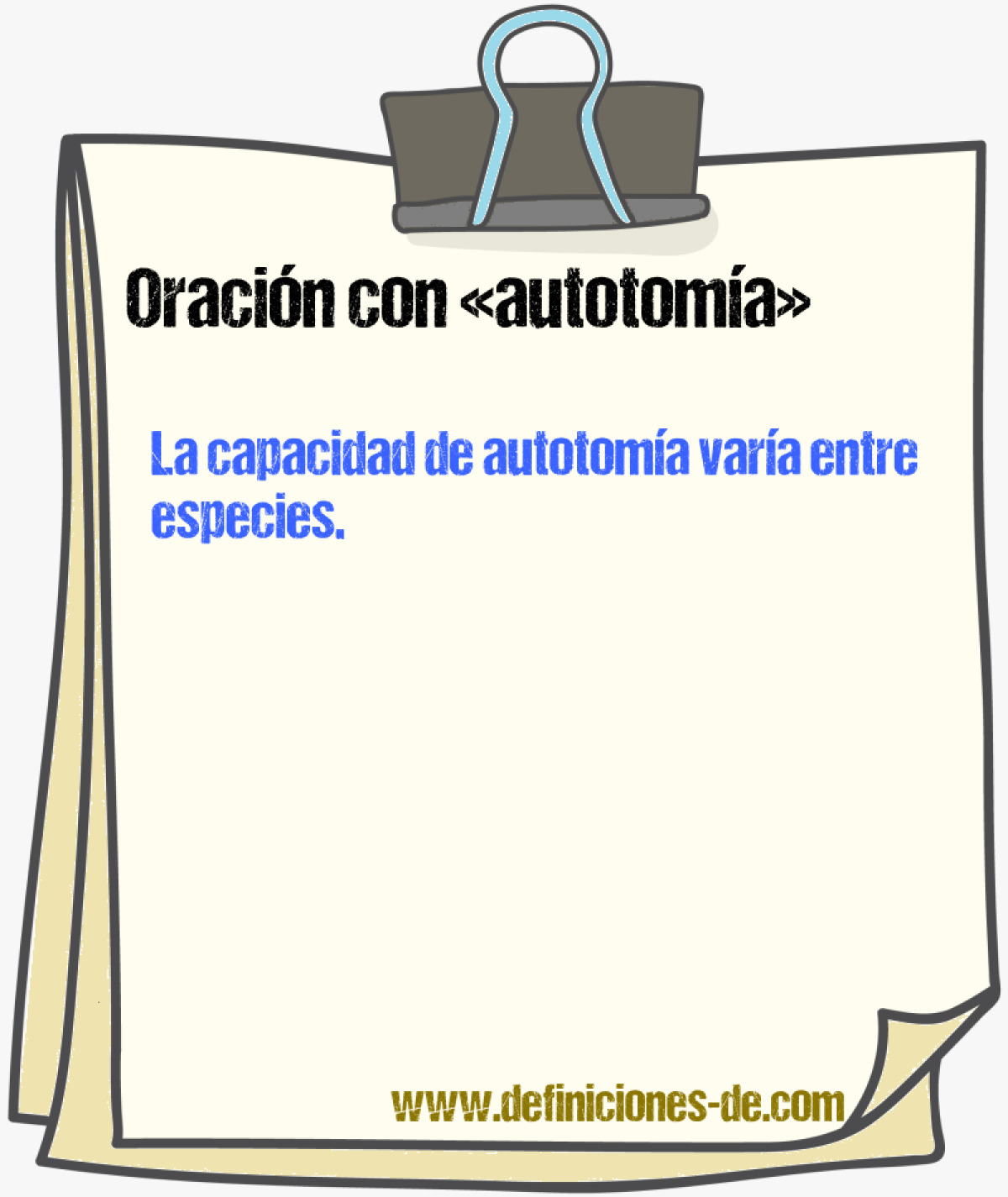 Ejemplos de oraciones con autotoma