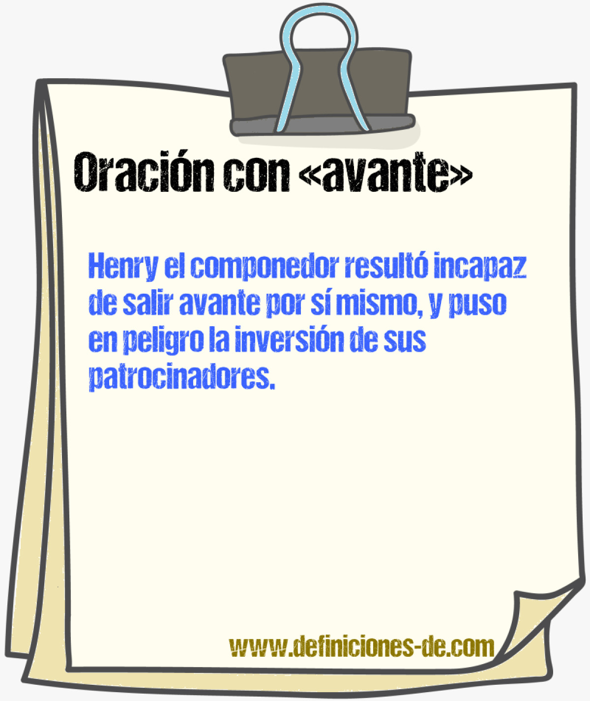 Ejemplos de oraciones con avante