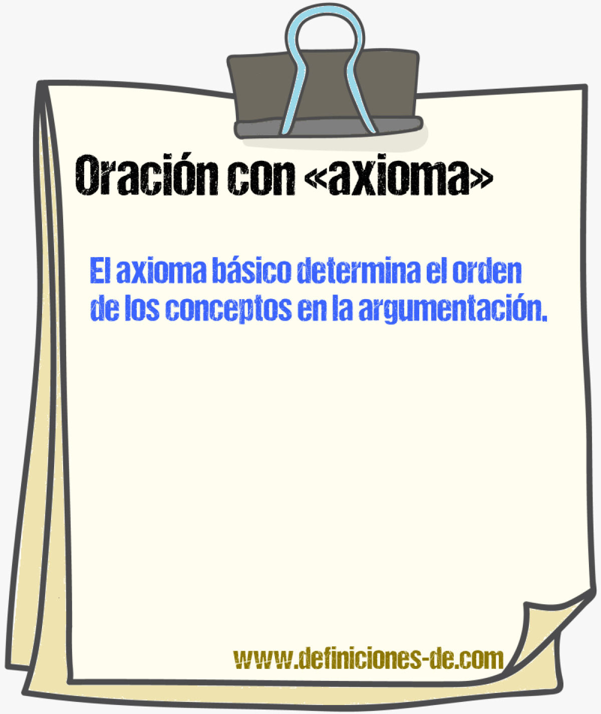 Ejemplos de oraciones con axioma