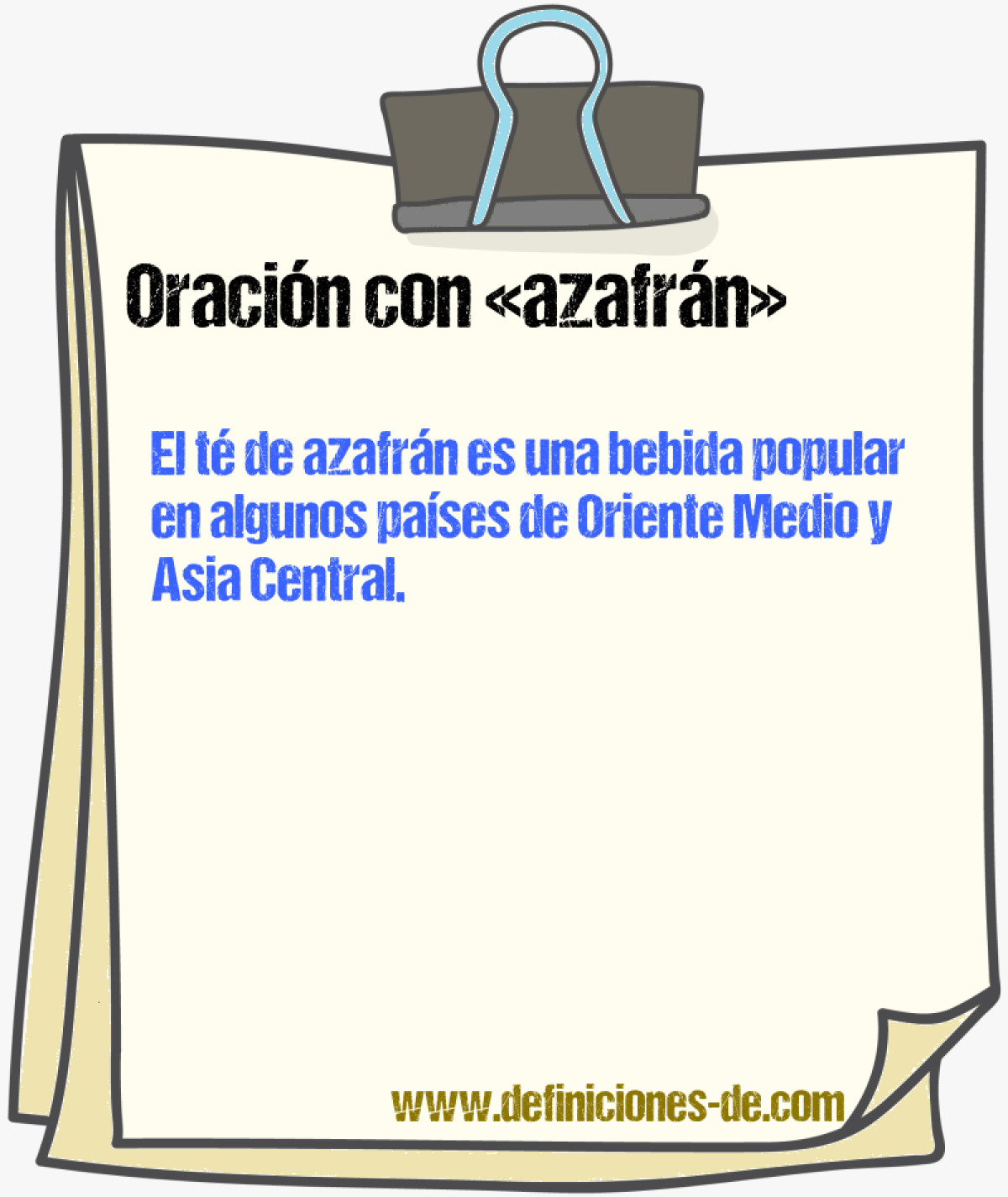 Ejemplos de oraciones con azafrn