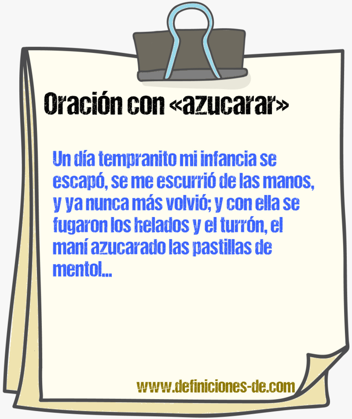 Ejemplos de oraciones con azucarar