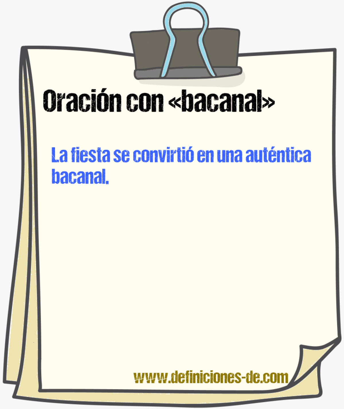 Ejemplos de oraciones con bacanal