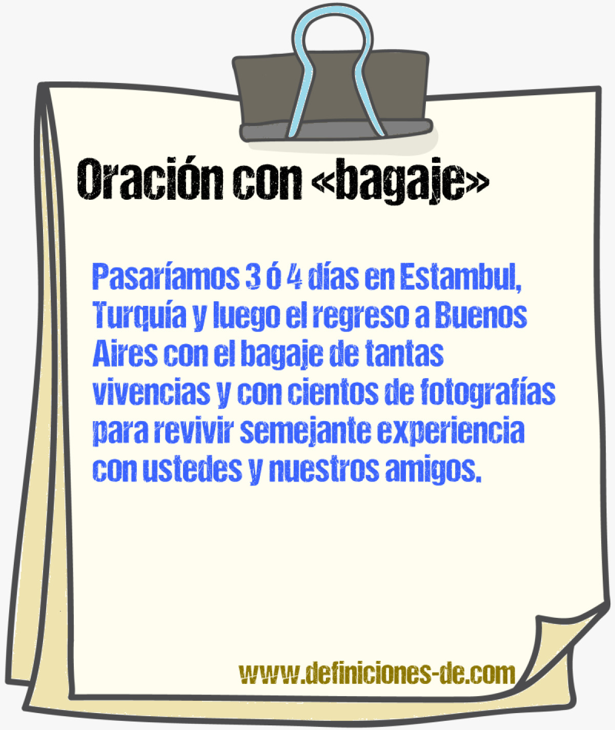 Ejemplos de oraciones con bagaje