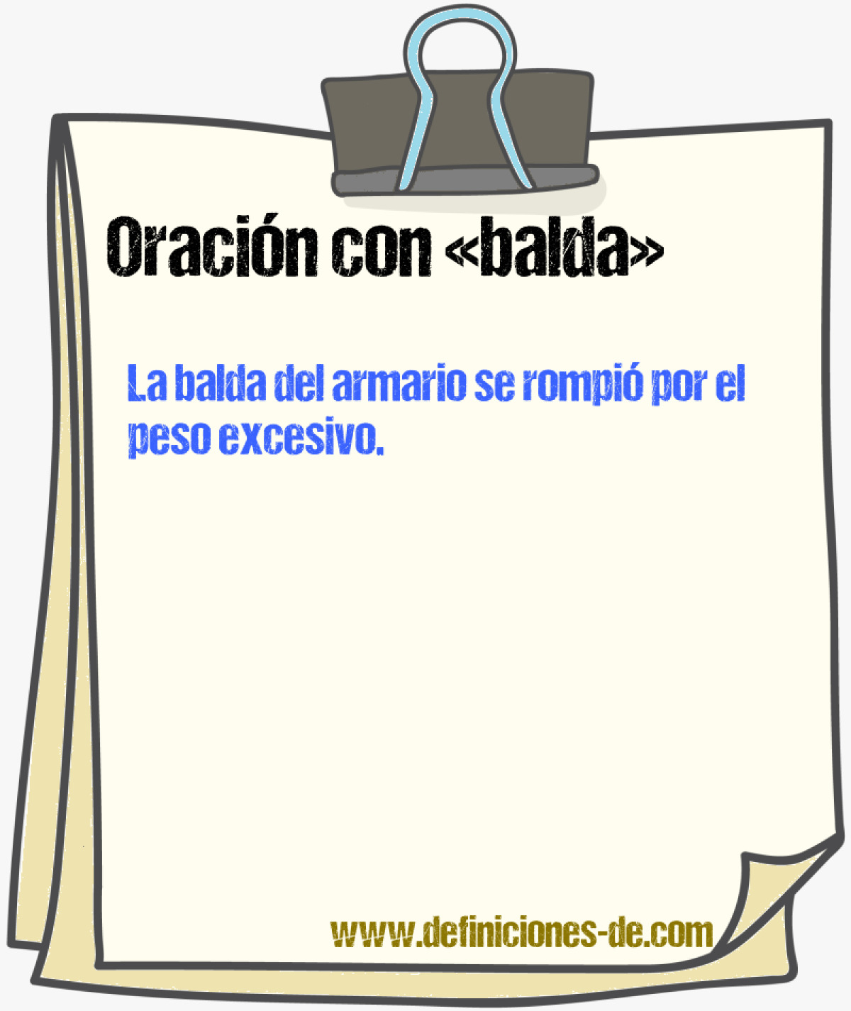 Ejemplos de oraciones con balda