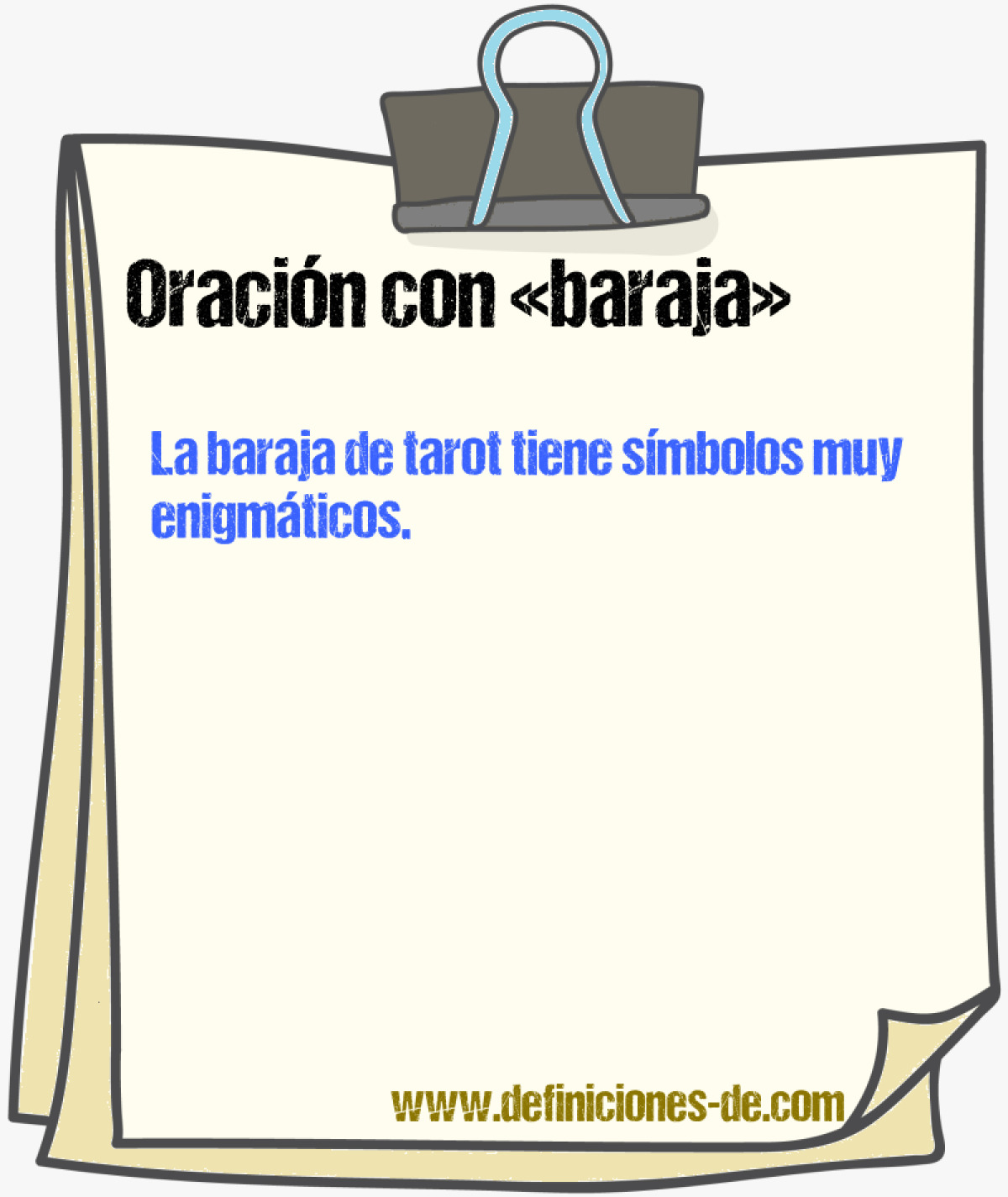 Ejemplos de oraciones con baraja