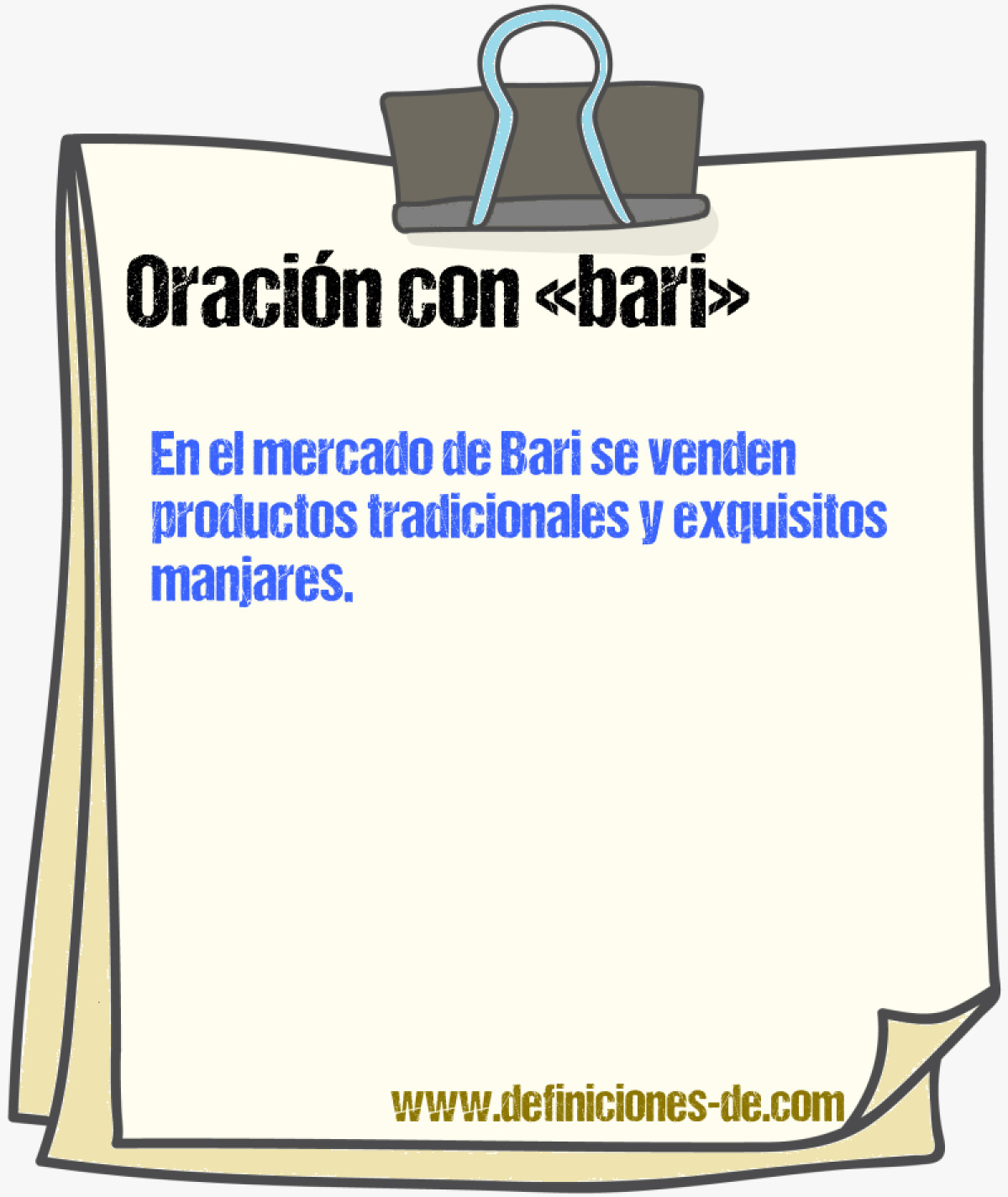 Ejemplos de oraciones con bari