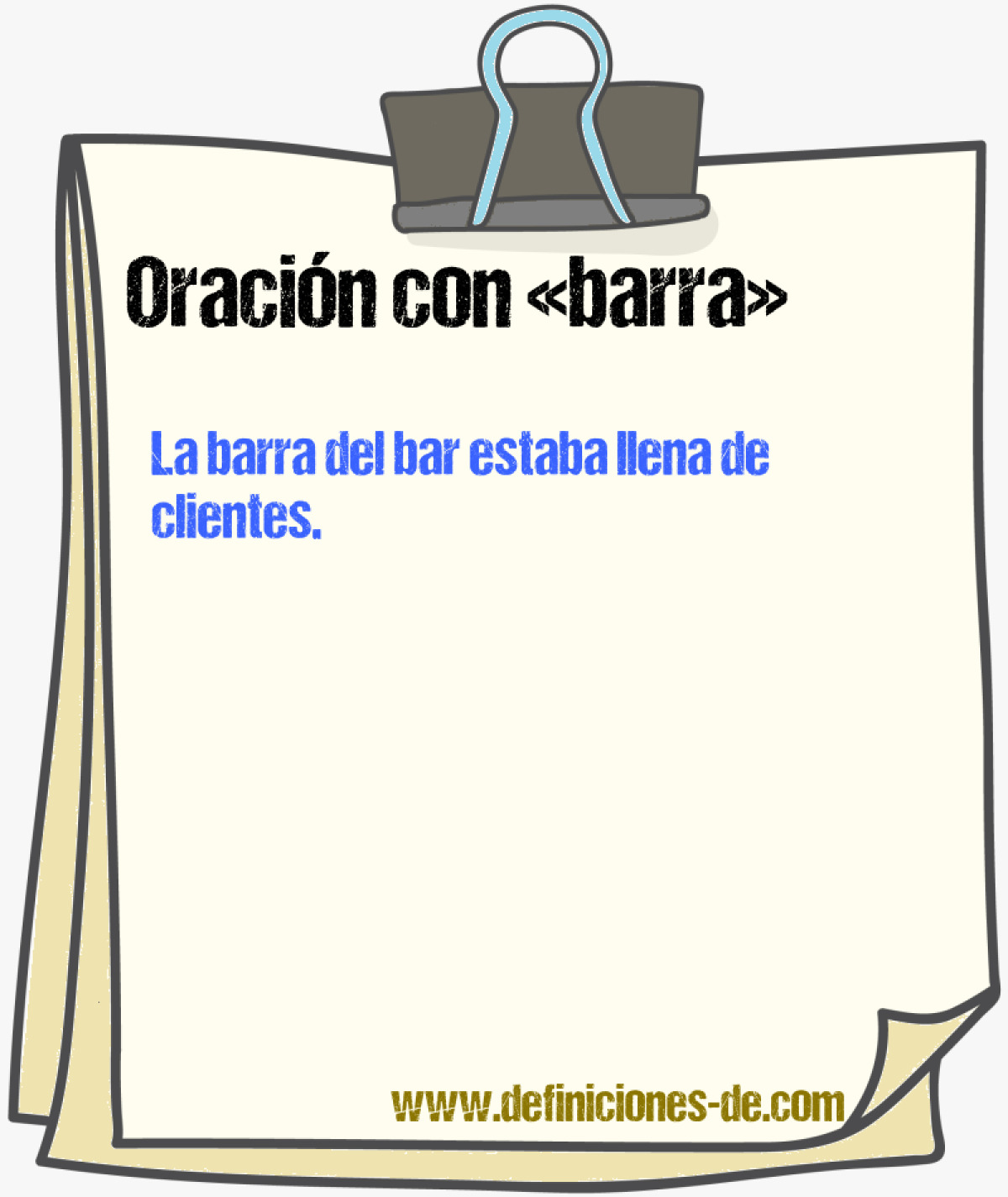 Ejemplos de oraciones con barra