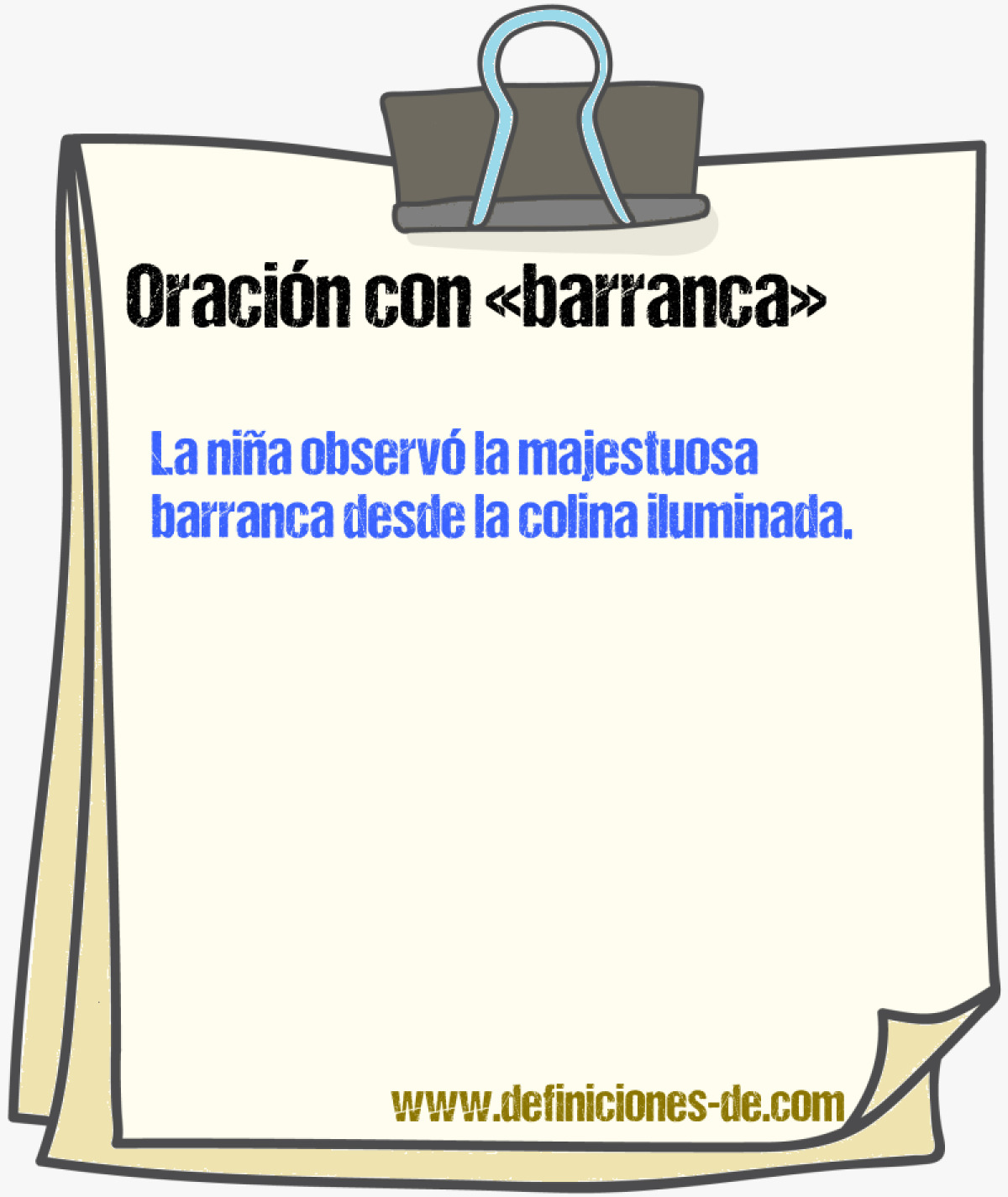 Ejemplos de oraciones con barranca