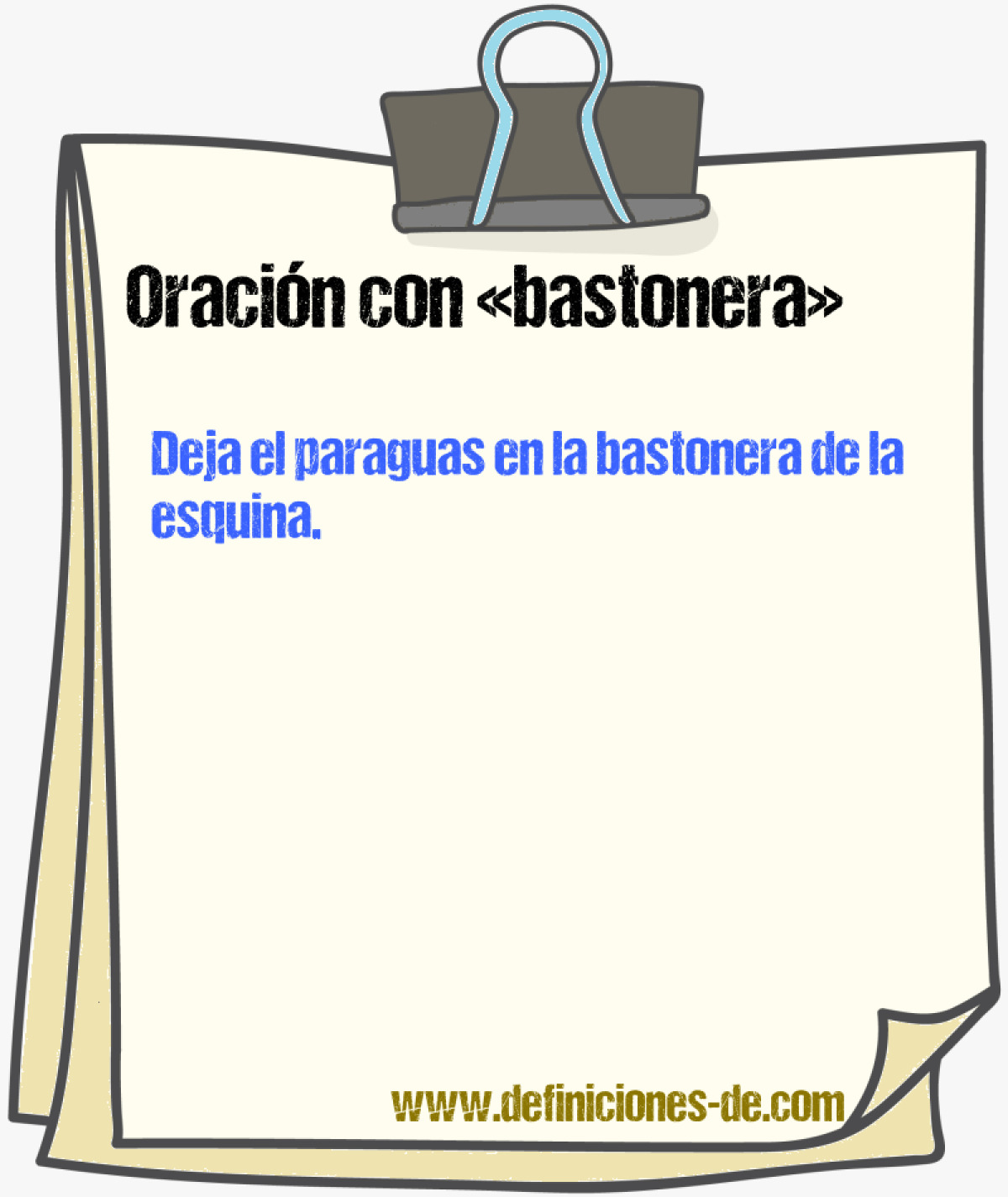 Ejemplos de oraciones con bastonera