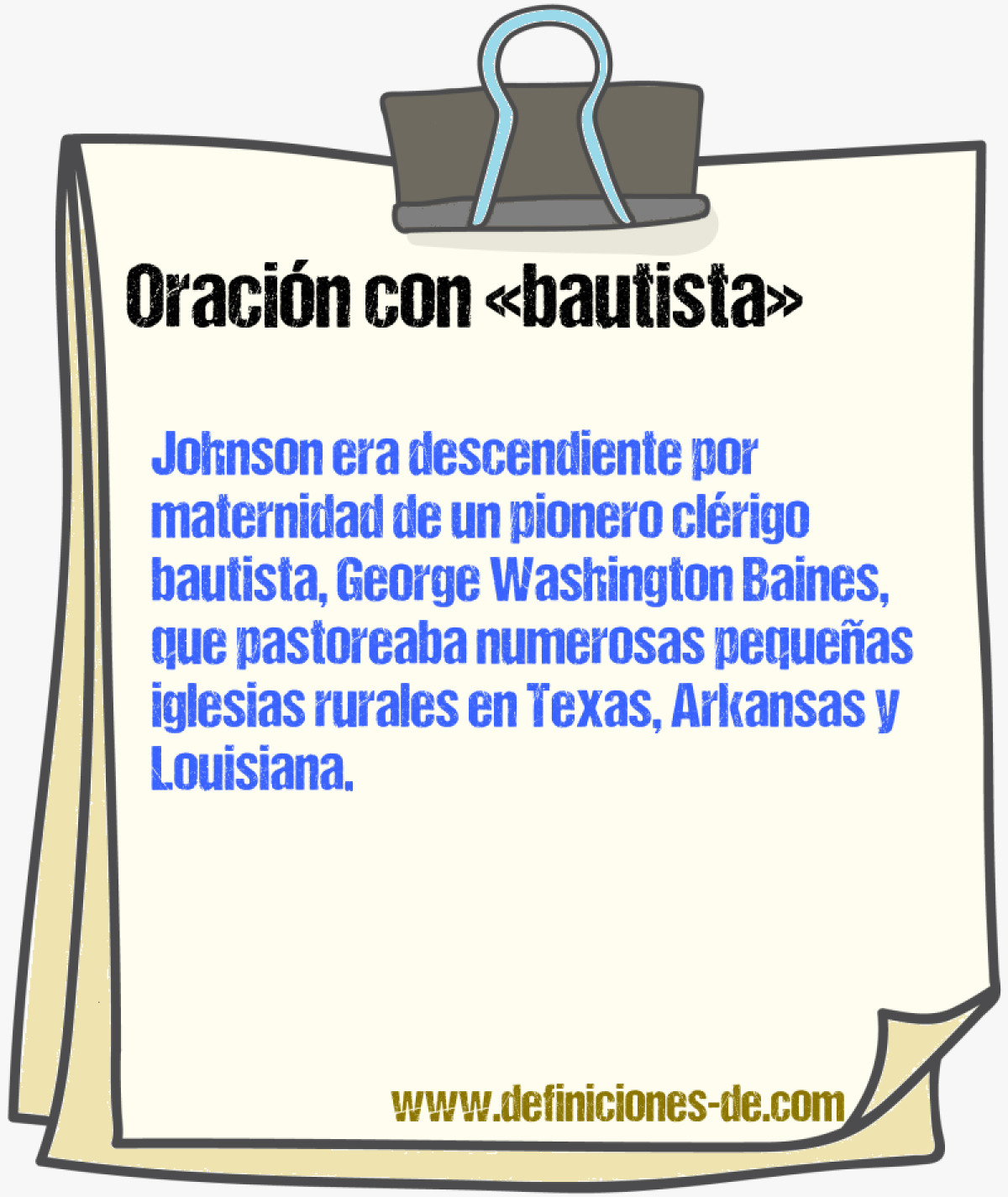 Ejemplos de oraciones con bautista