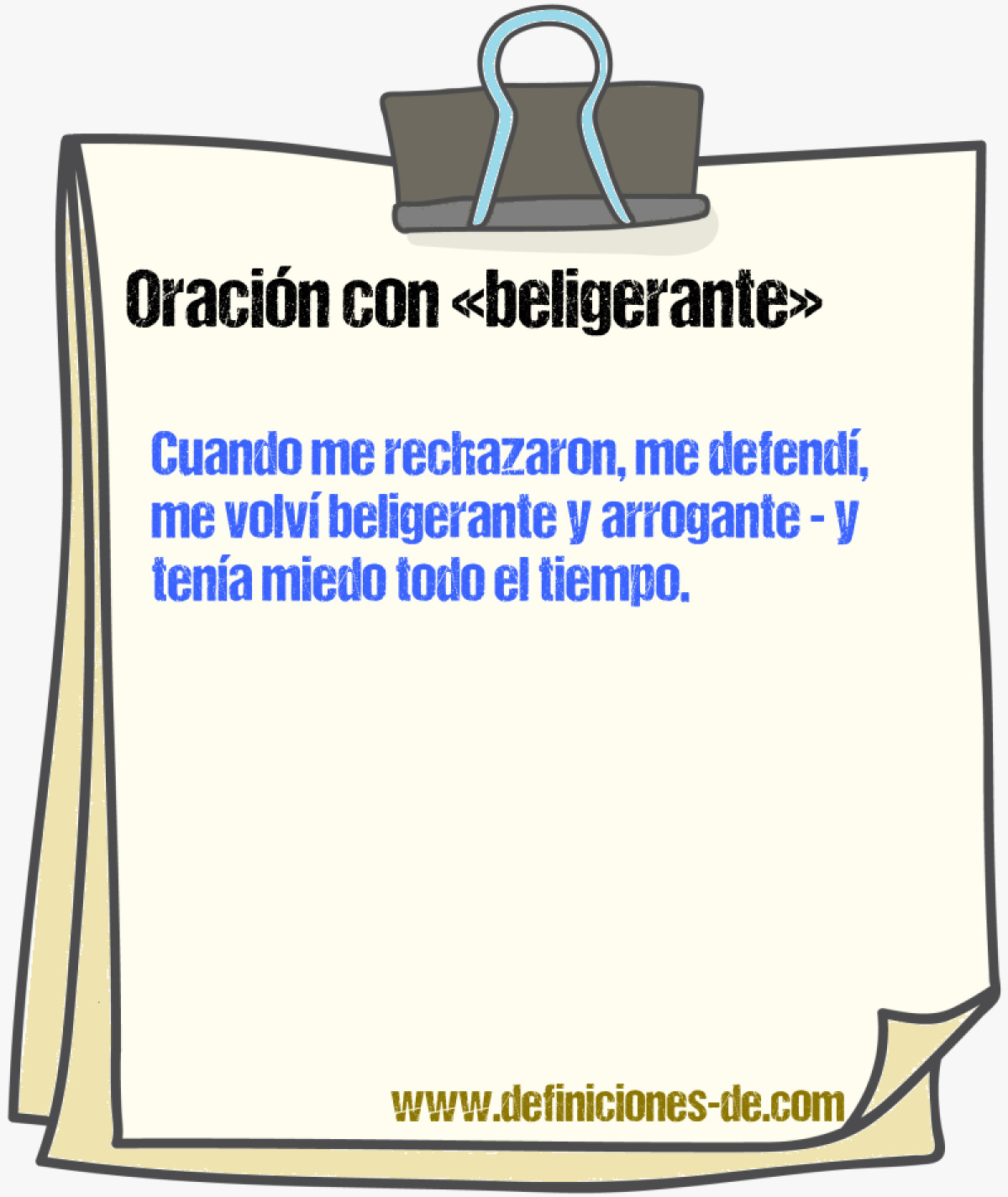 Ejemplos de oraciones con beligerante