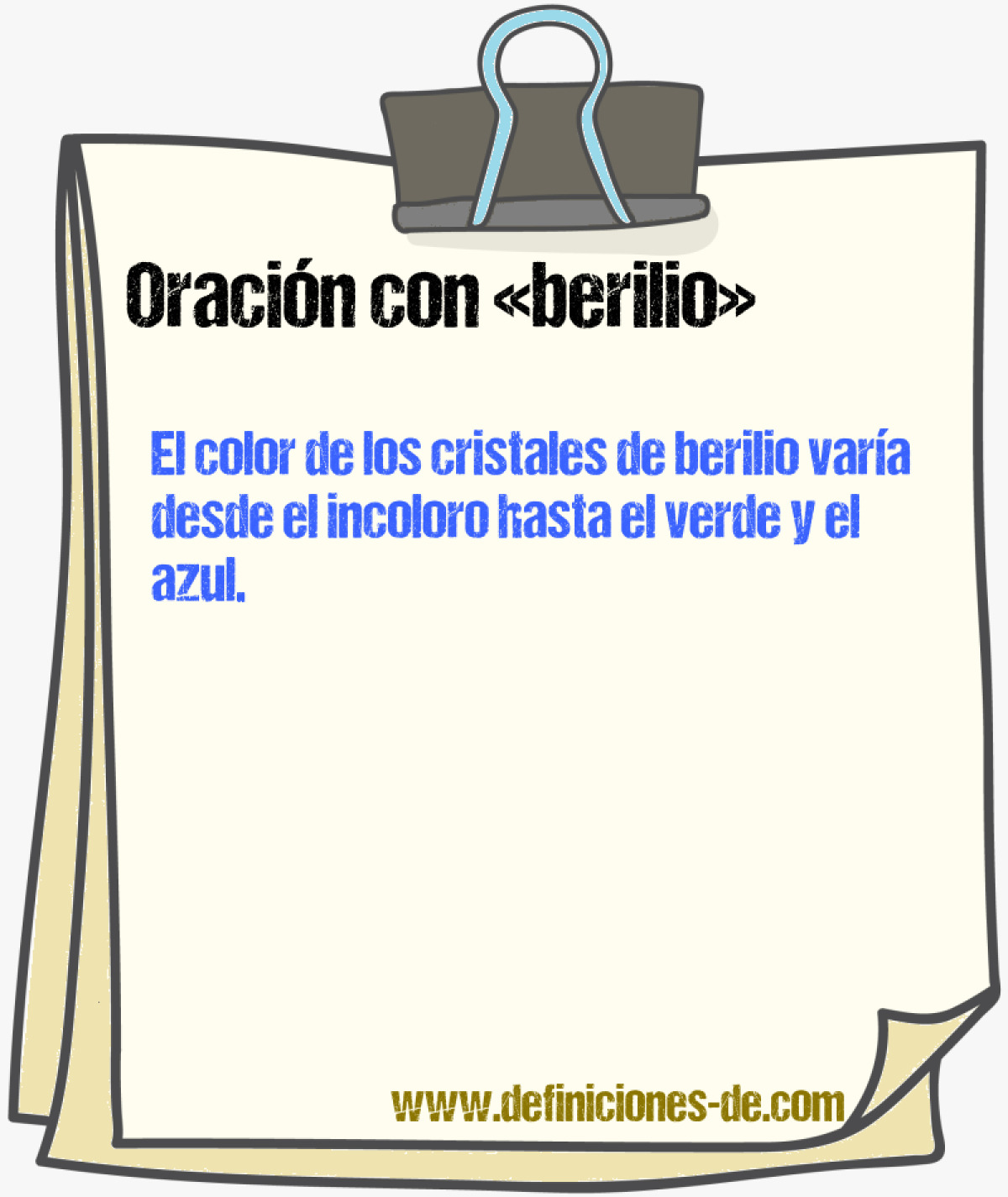 Ejemplos de oraciones con berilio