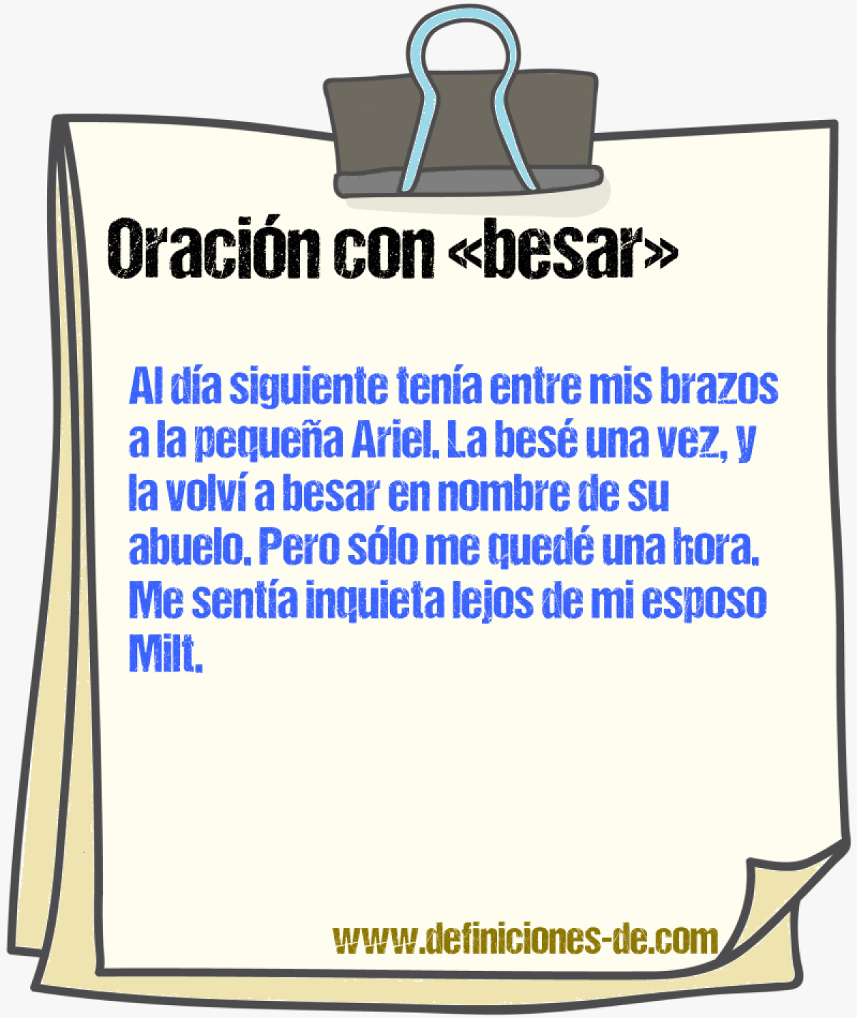 Ejemplos de oraciones con besar