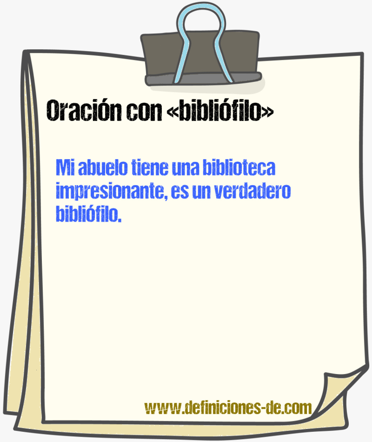 Ejemplos de oraciones con biblifilo