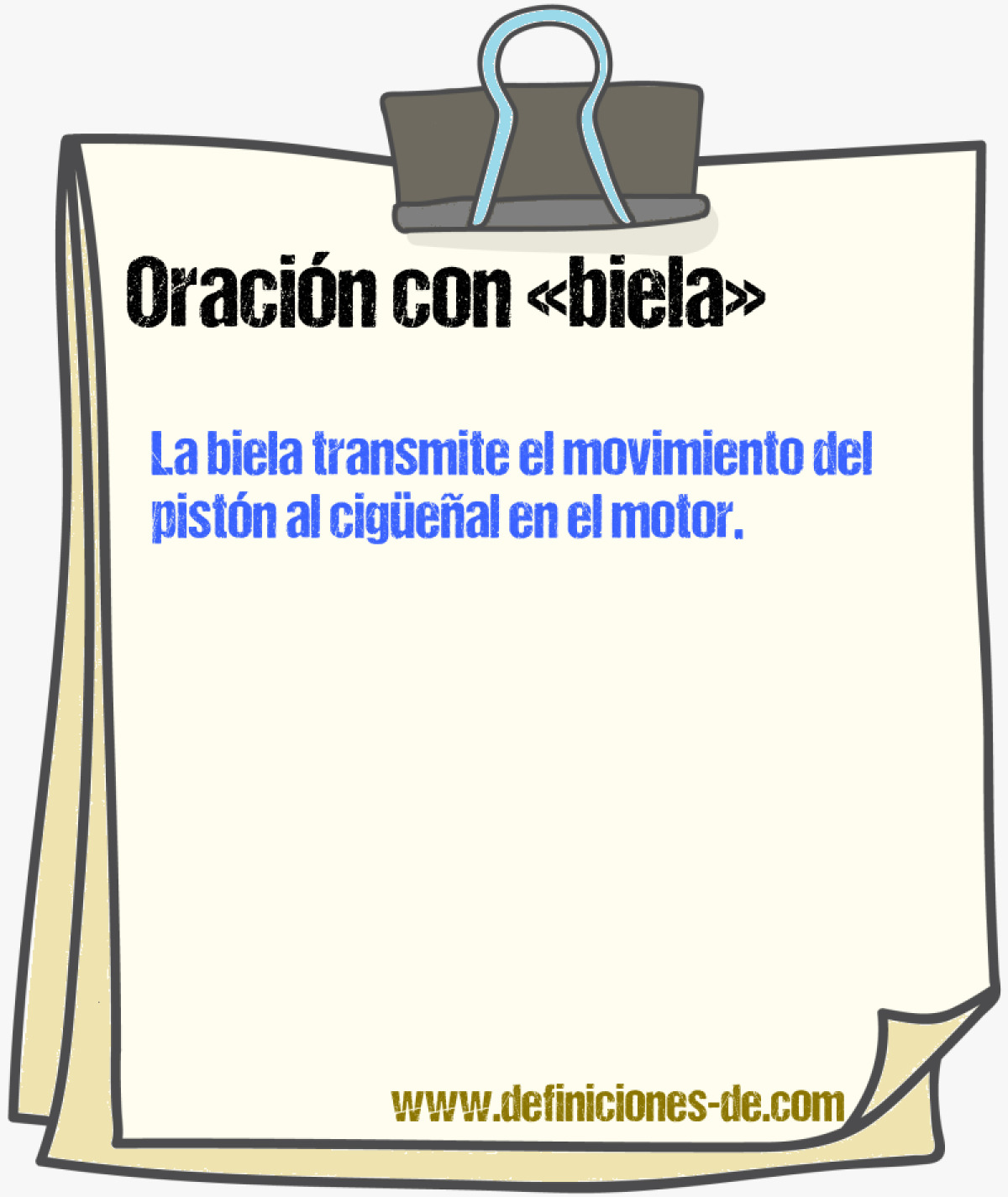 Ejemplos de oraciones con biela