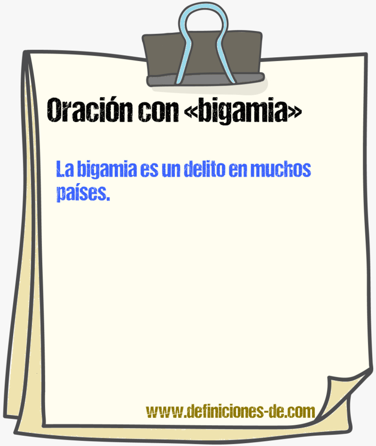 Ejemplos de oraciones con bigamia