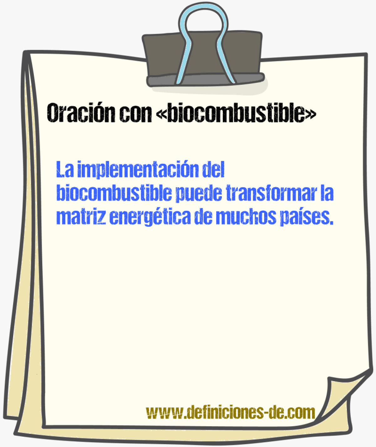 Ejemplos de oraciones con biocombustible