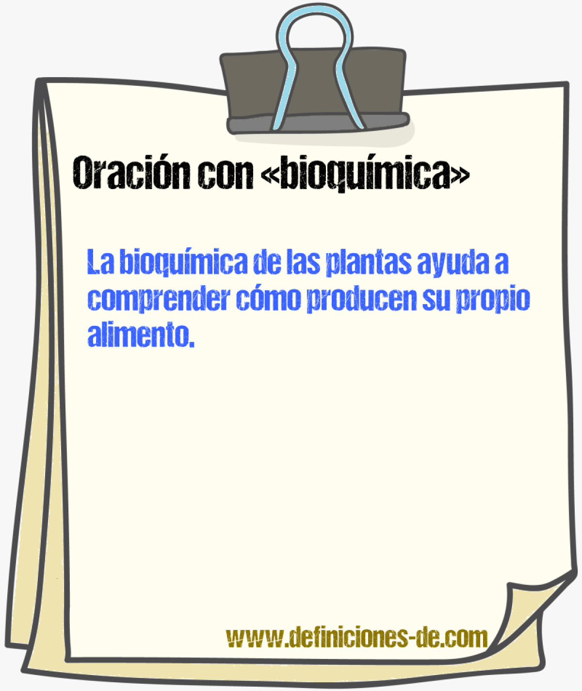 Ejemplos de oraciones con bioqumica