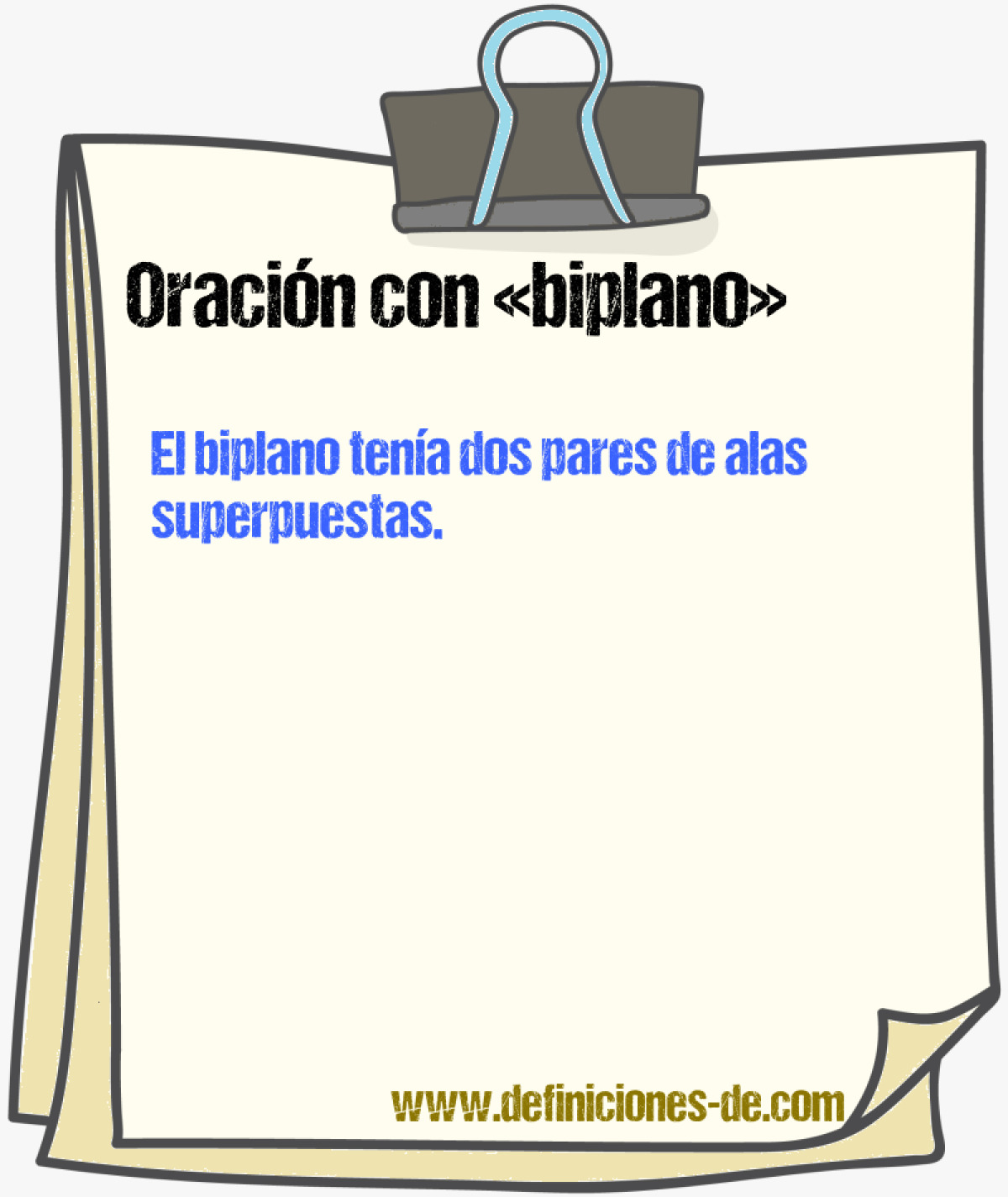 Ejemplos de oraciones con biplano