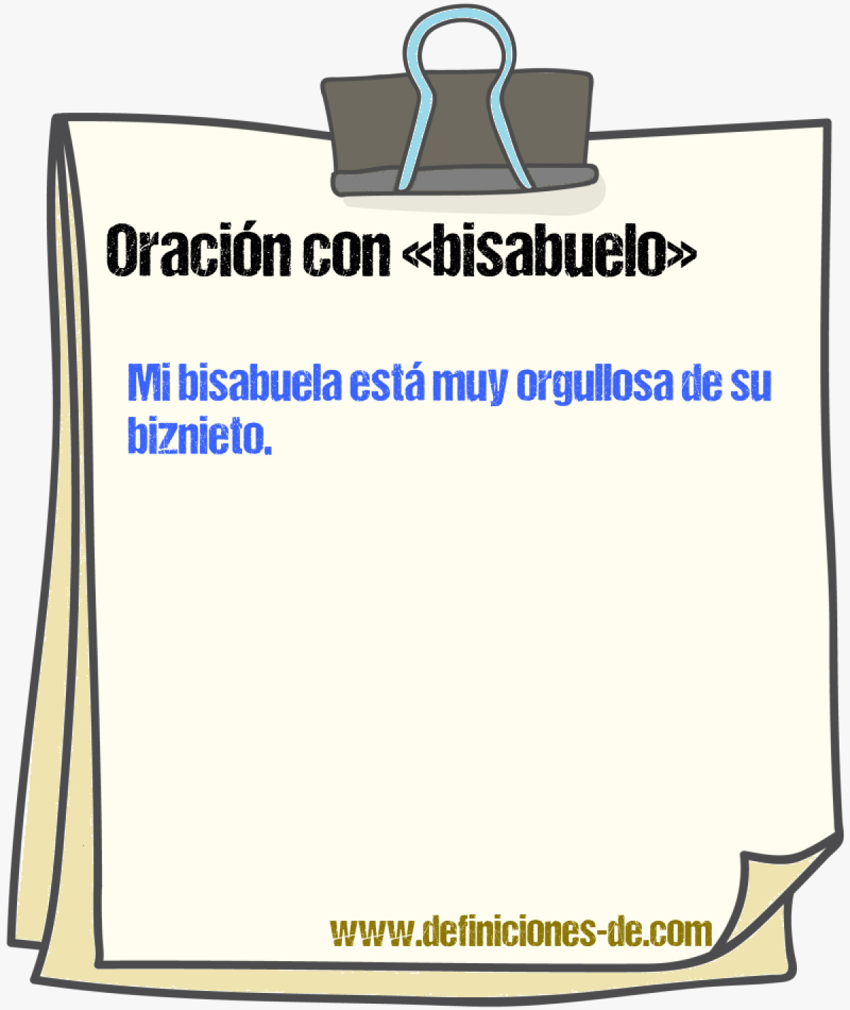 Ejemplos de oraciones con bisabuelo