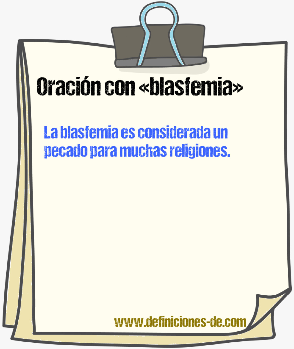 Ejemplos de oraciones con blasfemia