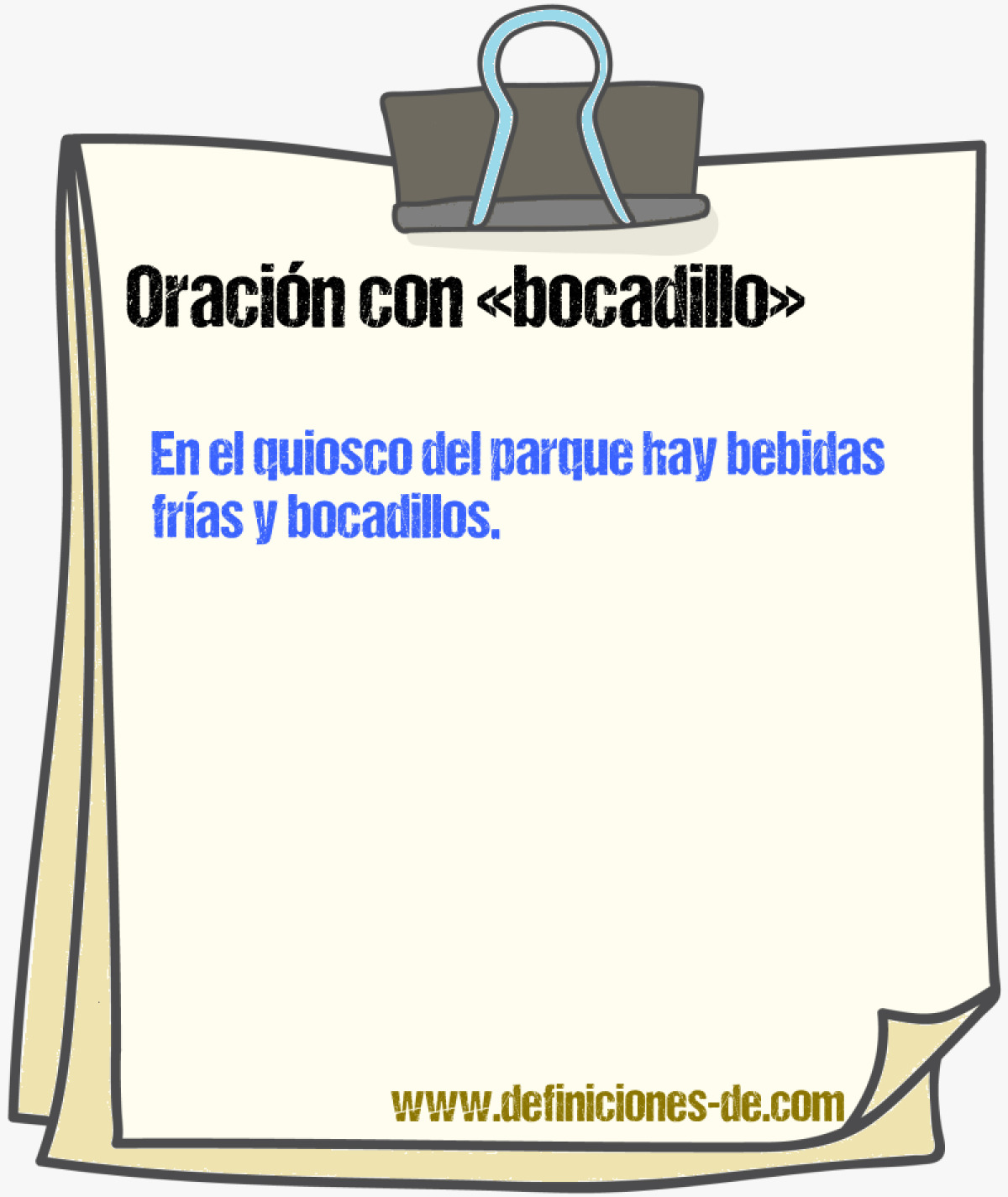 Ejemplos de oraciones con bocadillo