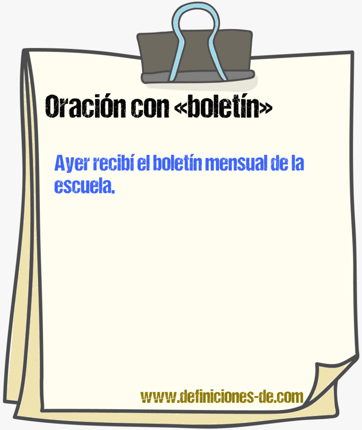 Ejemplos de oraciones con boletn