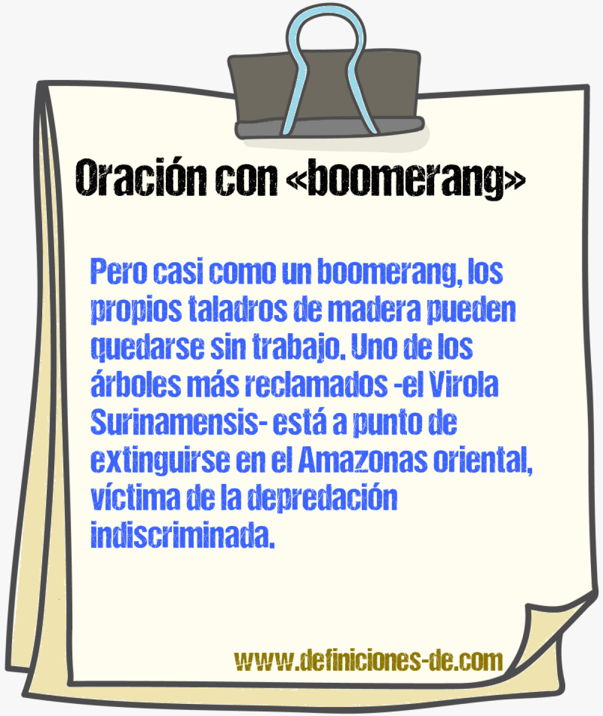 Ejemplos de oraciones con boomerang