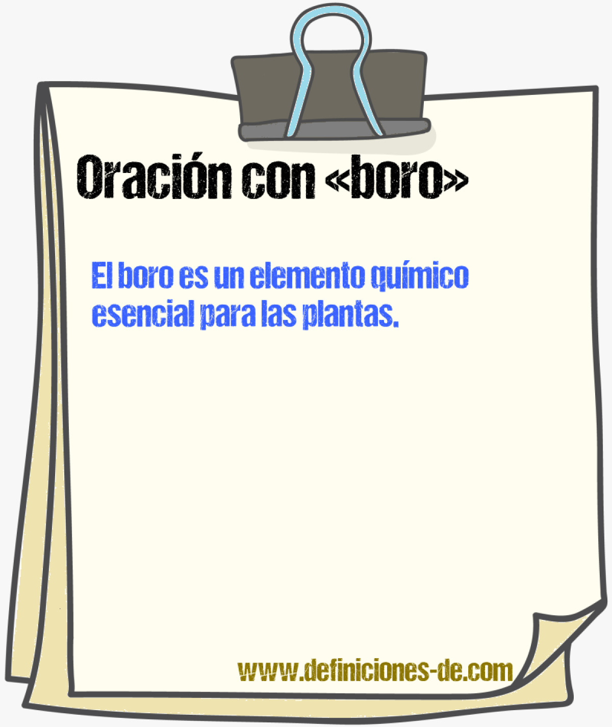 Ejemplos de oraciones con boro