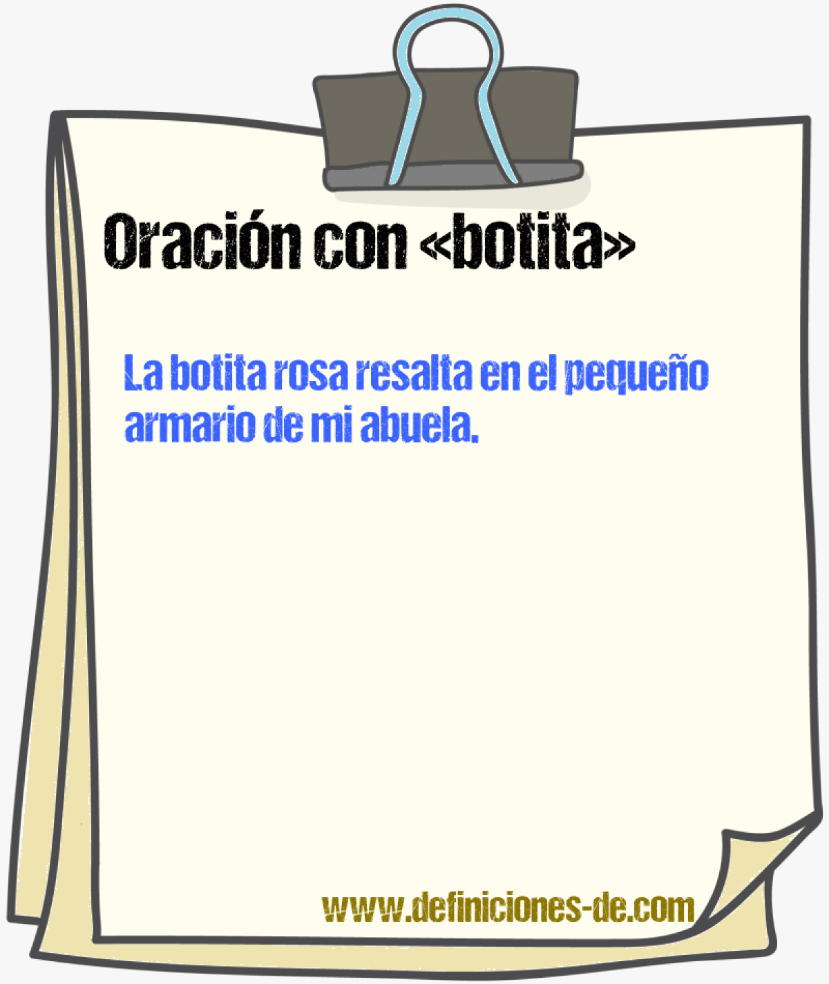 Ejemplos de oraciones con botita