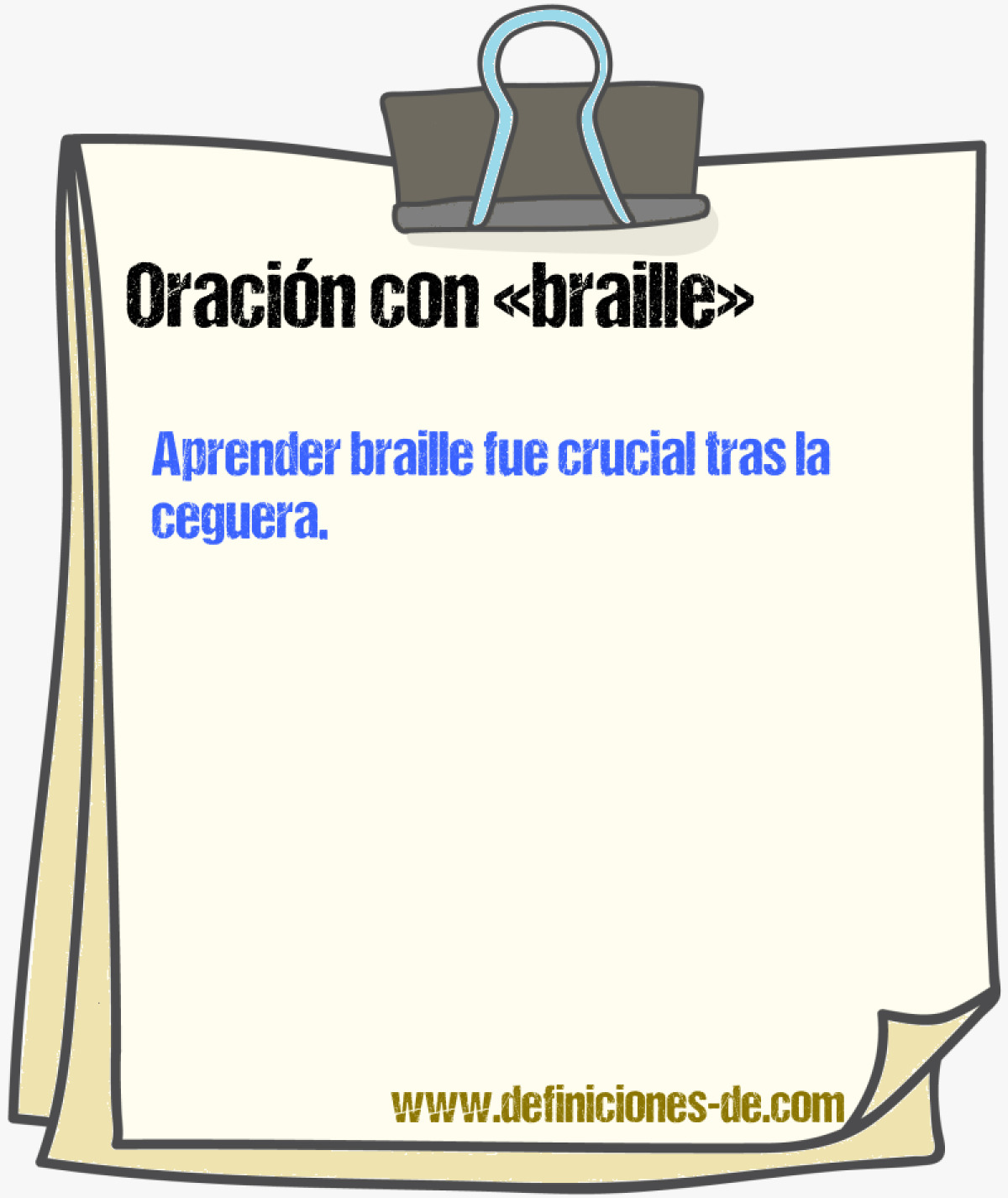 Ejemplos de oraciones con braille