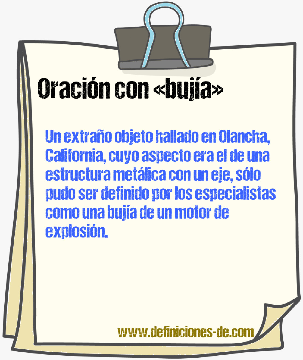 Ejemplos de oraciones con buja