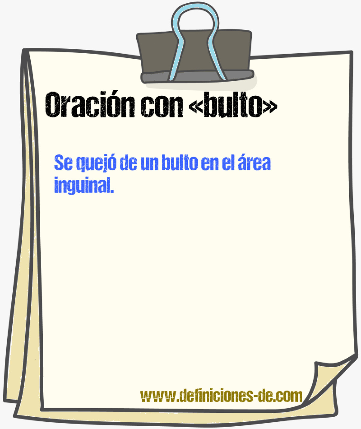 Ejemplos de oraciones con bulto