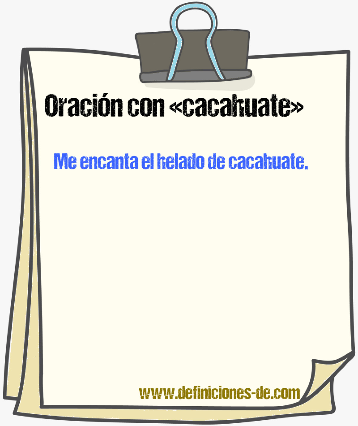 Ejemplos de oraciones con cacahuate