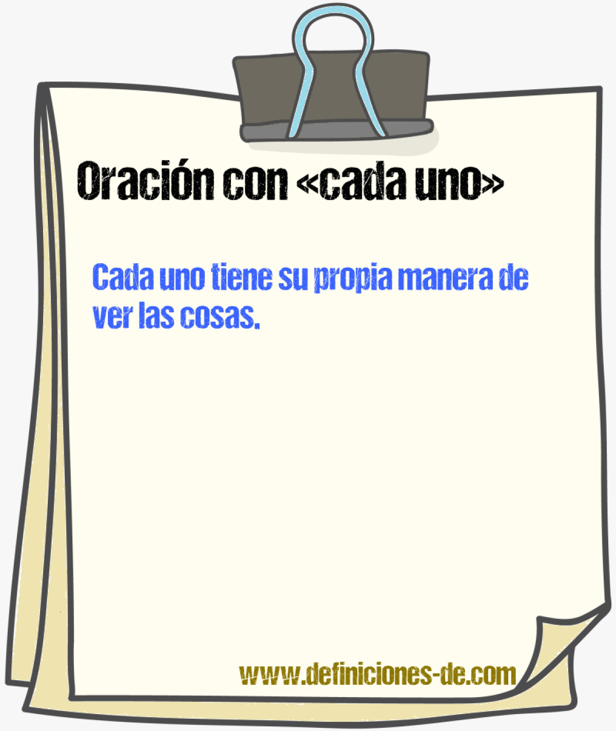 Ejemplos de oraciones con cada uno